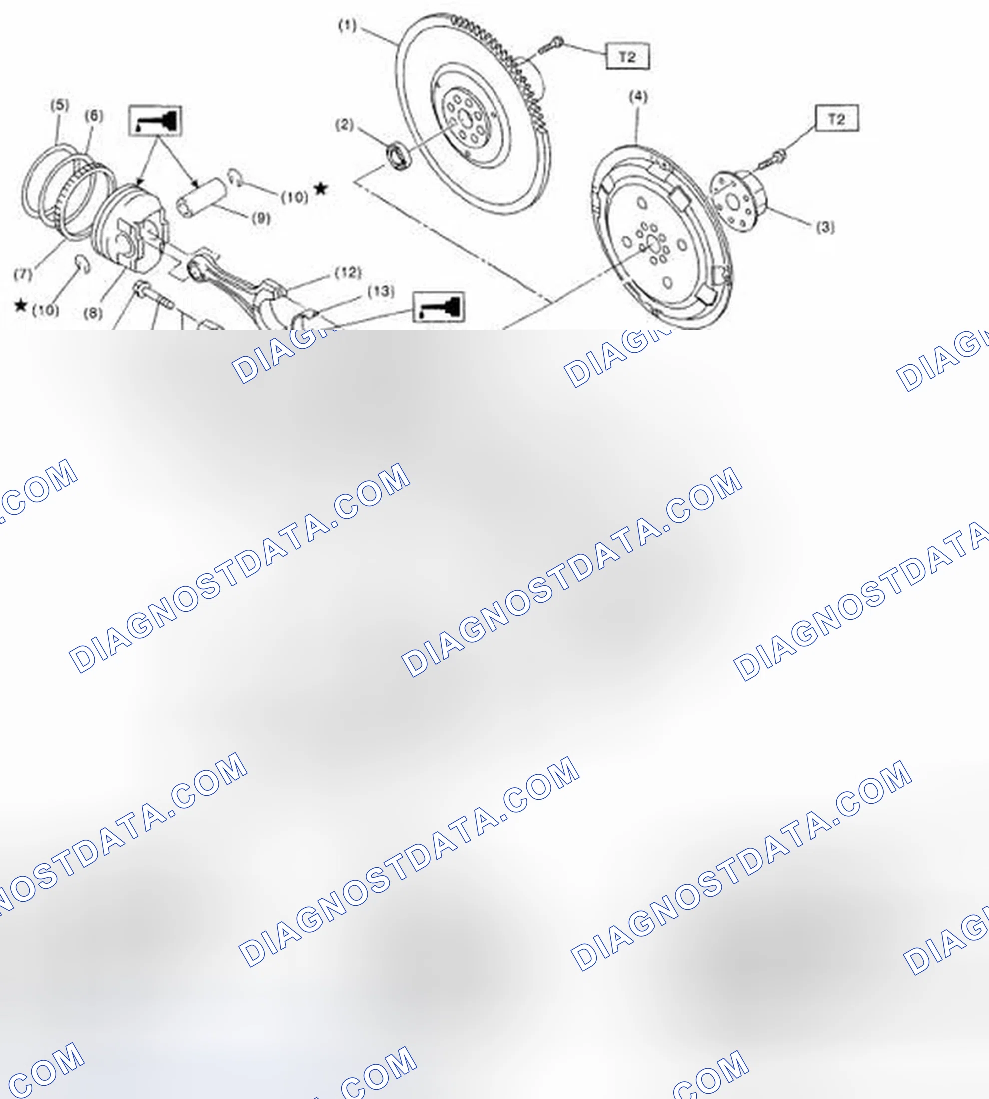 Scheme 279: Exploded View Of Crankshaft And Piston Components With Torque Specification