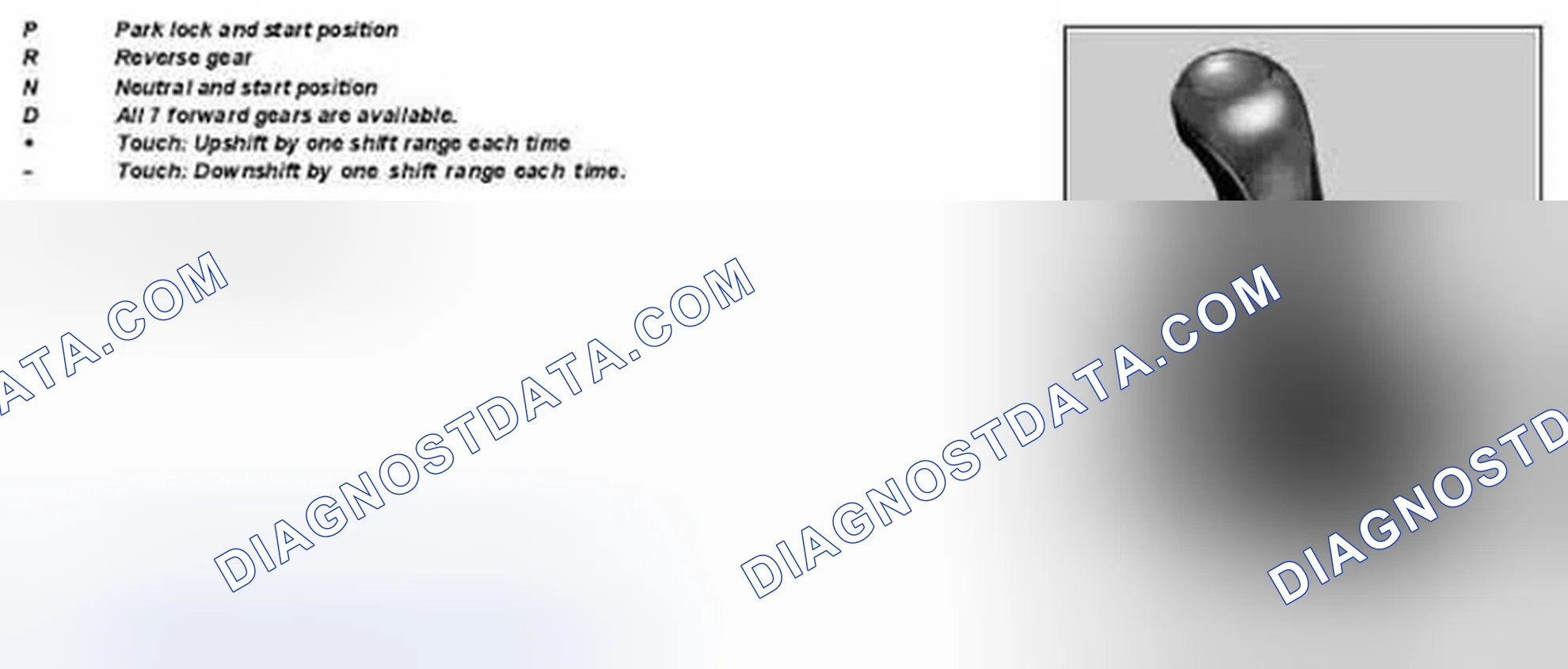Scheme 386: Identifying Automatic Transmission Selector Lever Positions