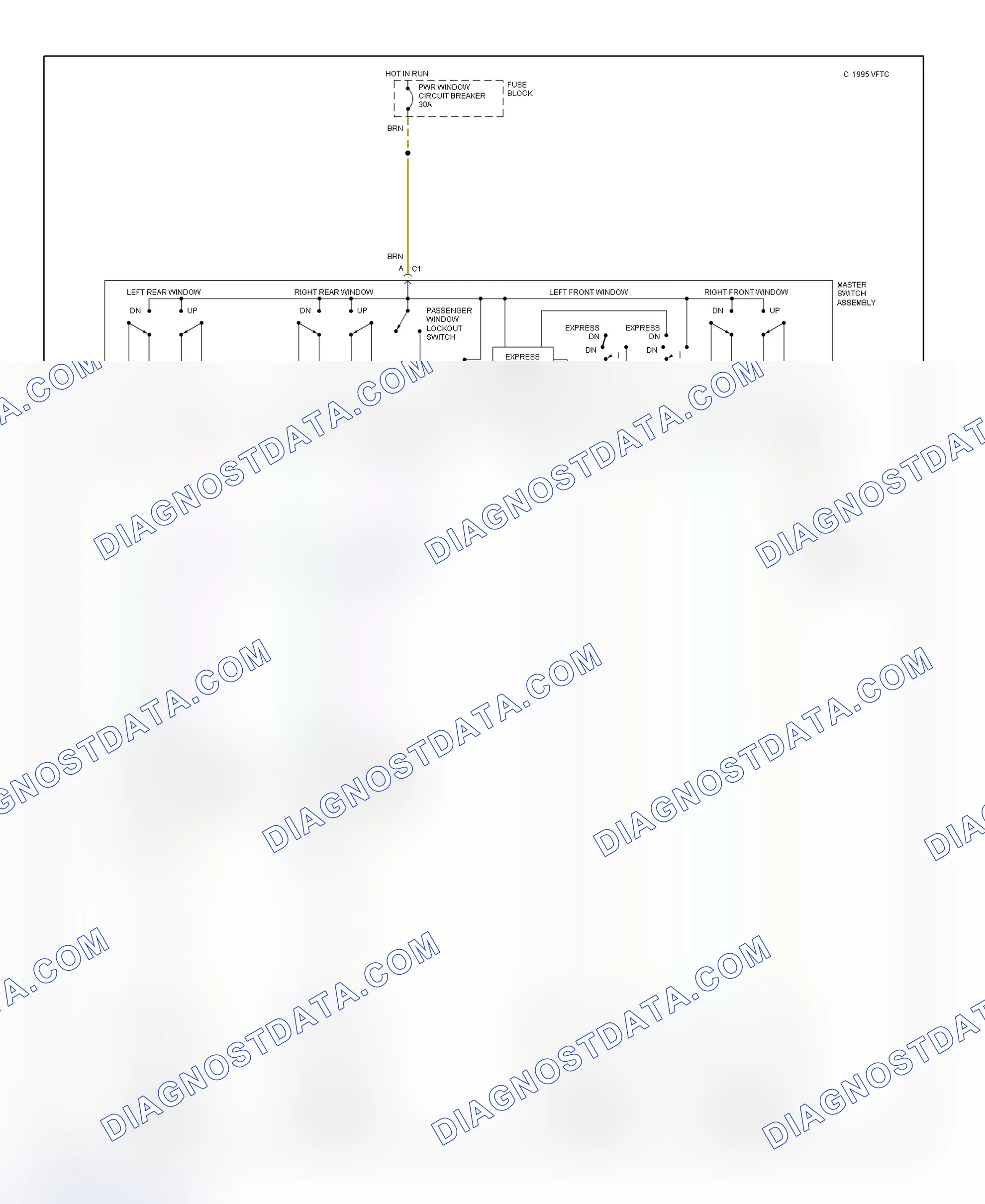 Scheme 4: Power Window System Schematic (Grand Am: 4-Door)