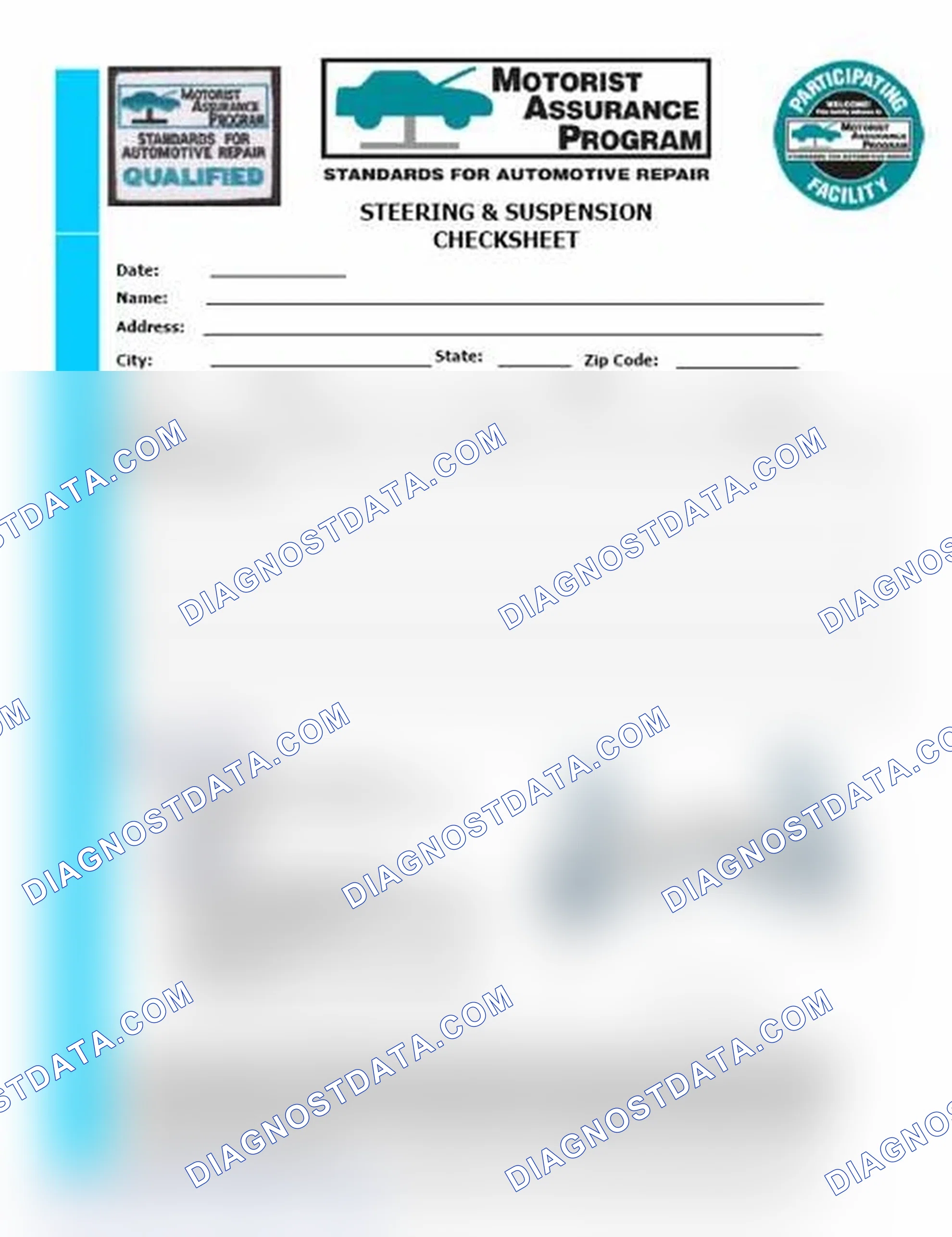 Scheme 11: Steering & Suspension Checksheet (1 Of 2)