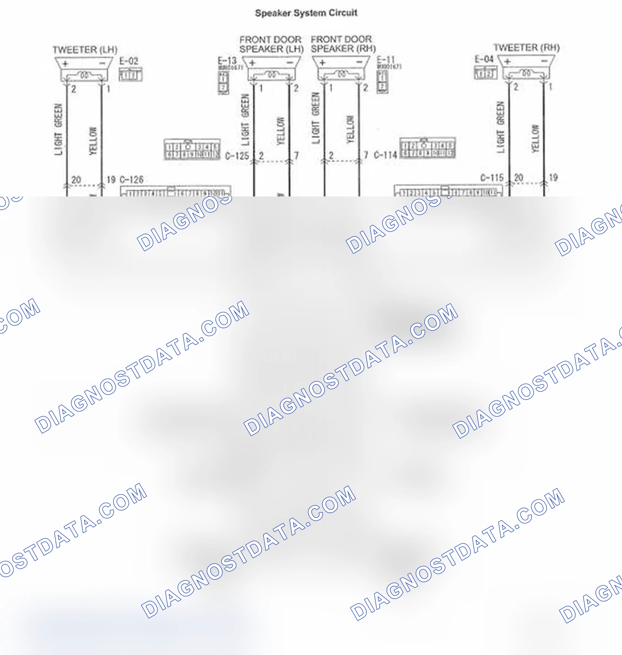 Scheme 20: Inspection Procedure 3: No sound is heard from one of the speakers. < Vehicles without audio amplifi