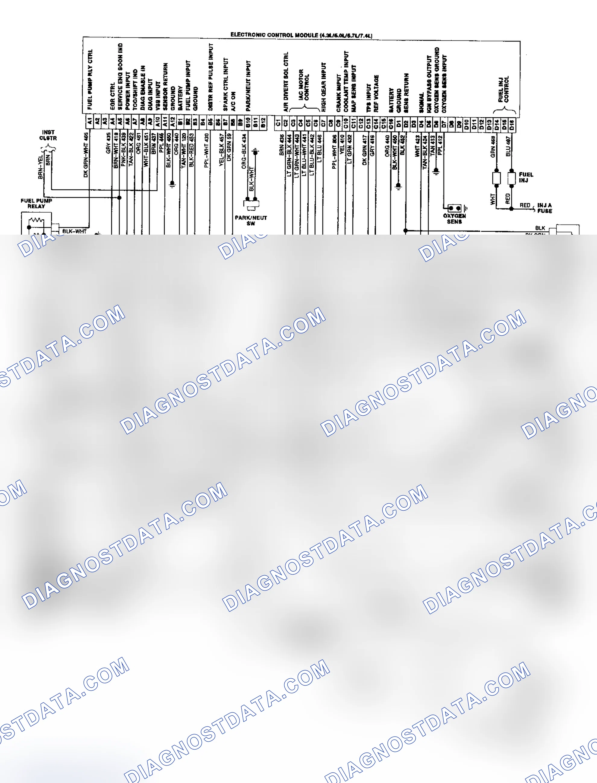 Scheme 40: "C" & "K" Series 4.3L, 5.0L, 5.7L & 7.4L TBI/CCC Wiring Diagram