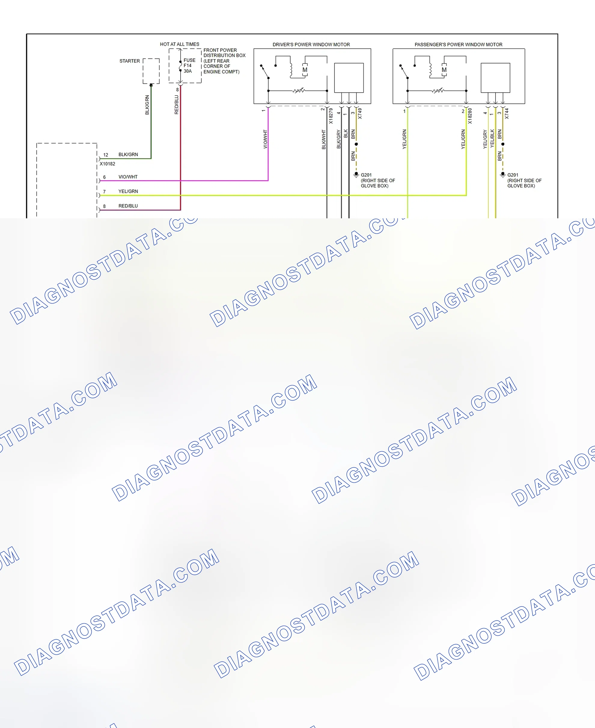 Scheme 9: Power Window Wiring Diagram (1998 318ti)