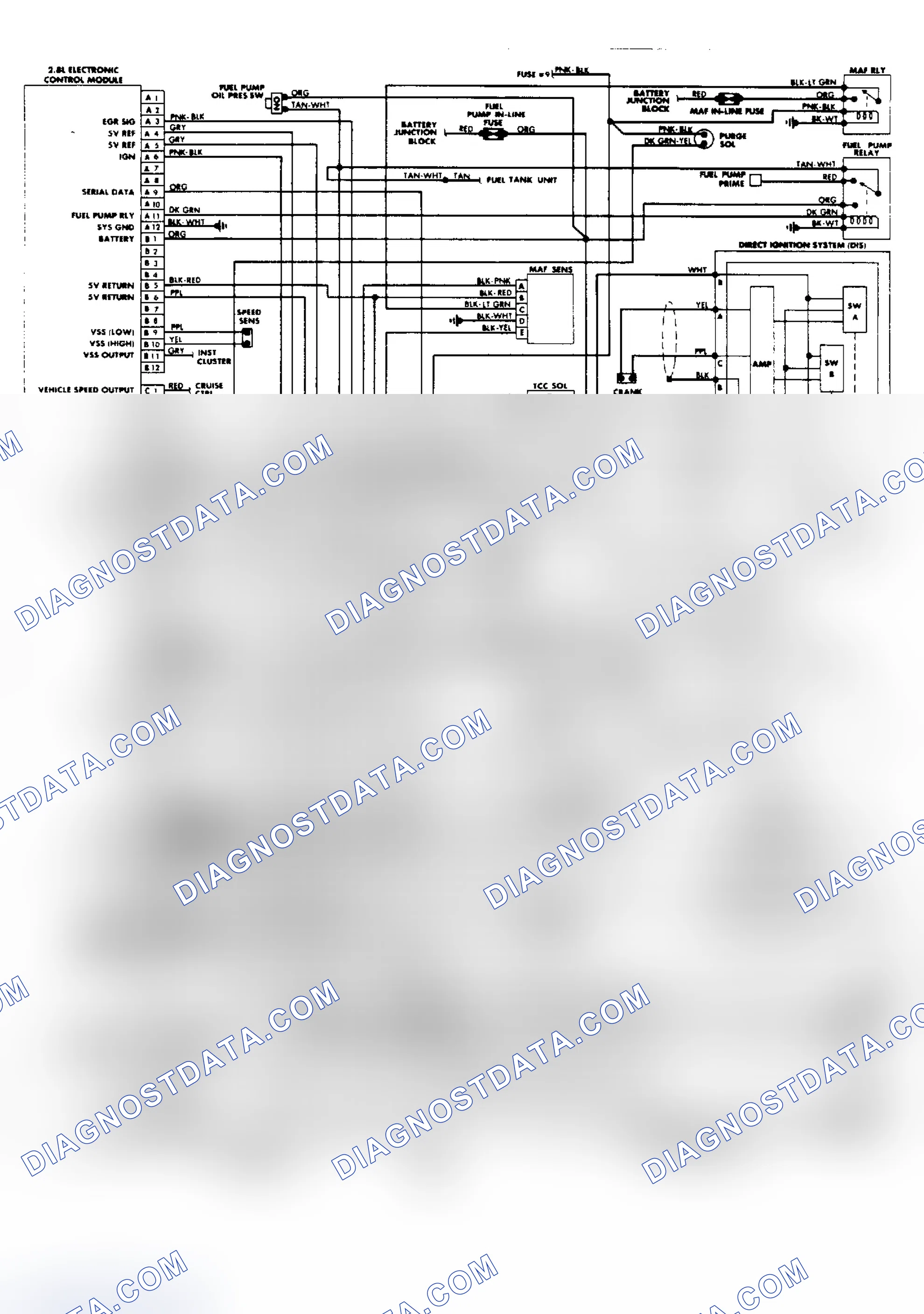 Scheme 696: PFI Wiring Diagram (2.8L Beretta & Corisca 2.8L)