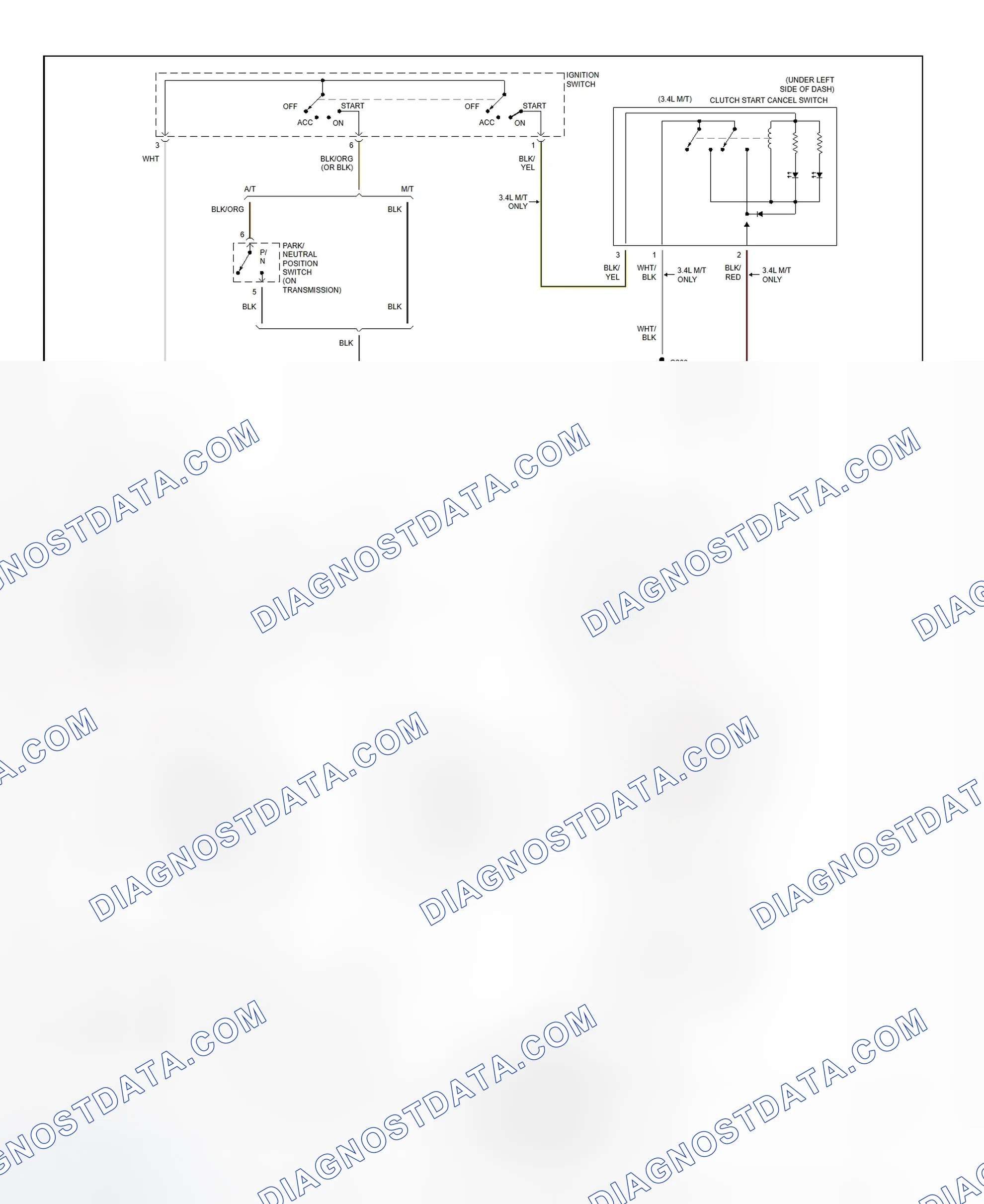 Fig. 36: Starting System Wiring Diagram (T100)