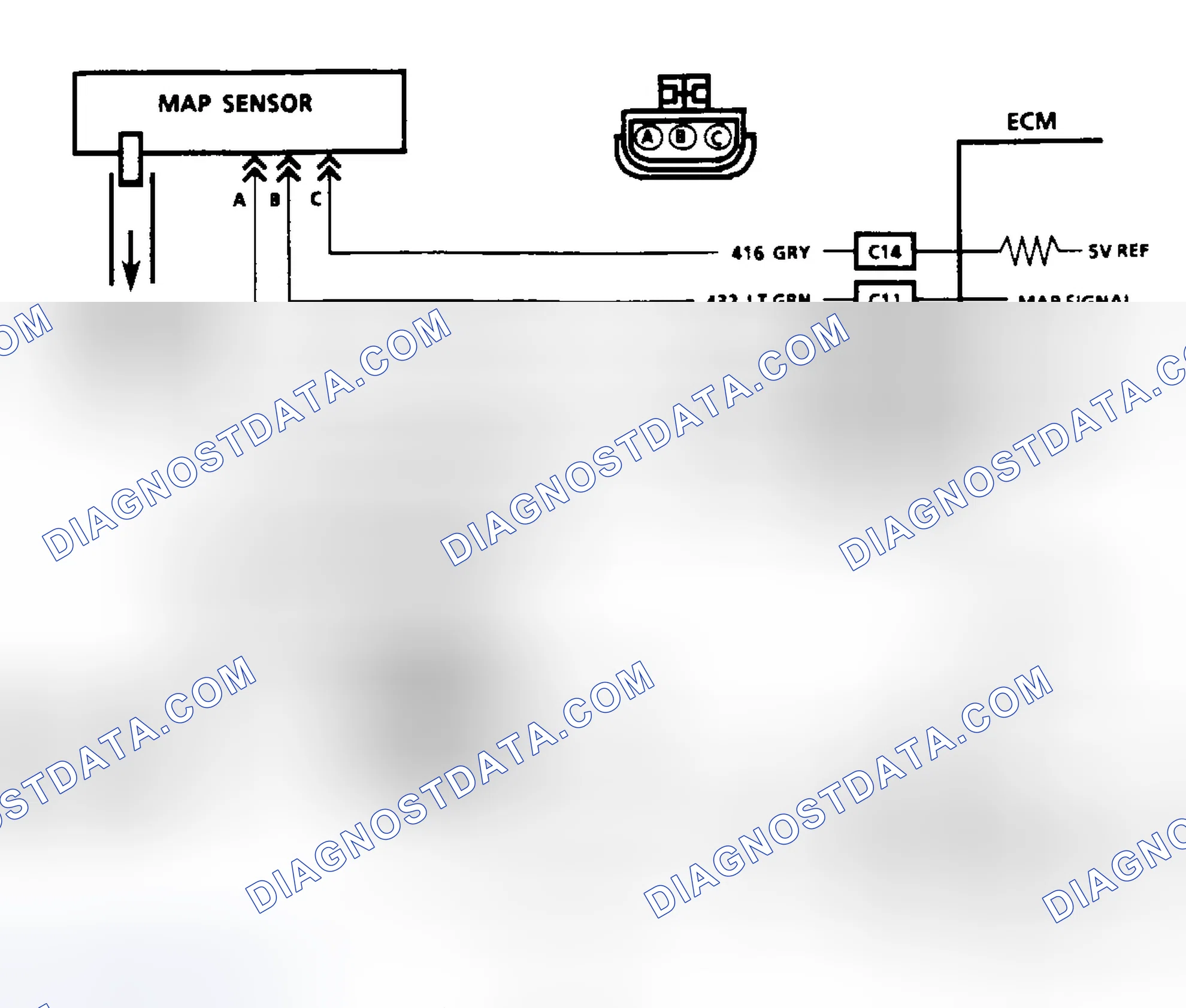 Scheme 66: Code 33: MAP Sensor Signal Voltage High Circuit Diagram