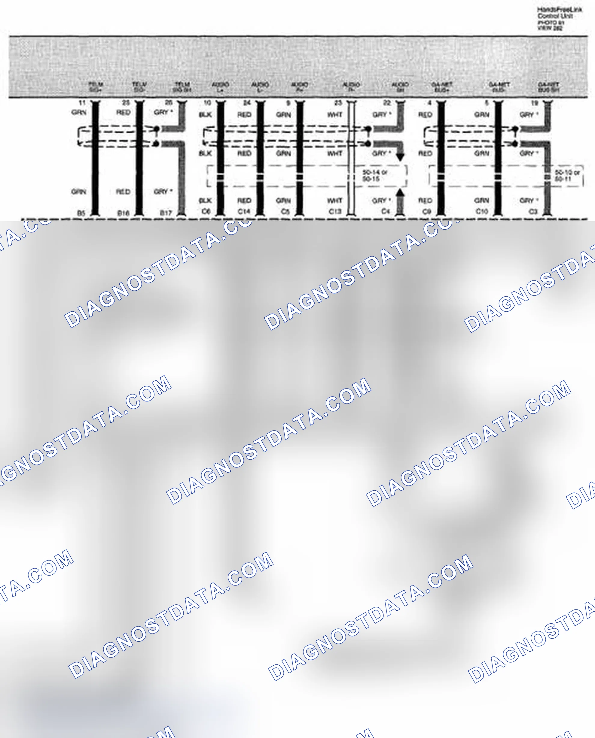 Scheme 312: HFL System (HandsFreeLink) Circuit Diagram - Without Navigation (Page 152-6)