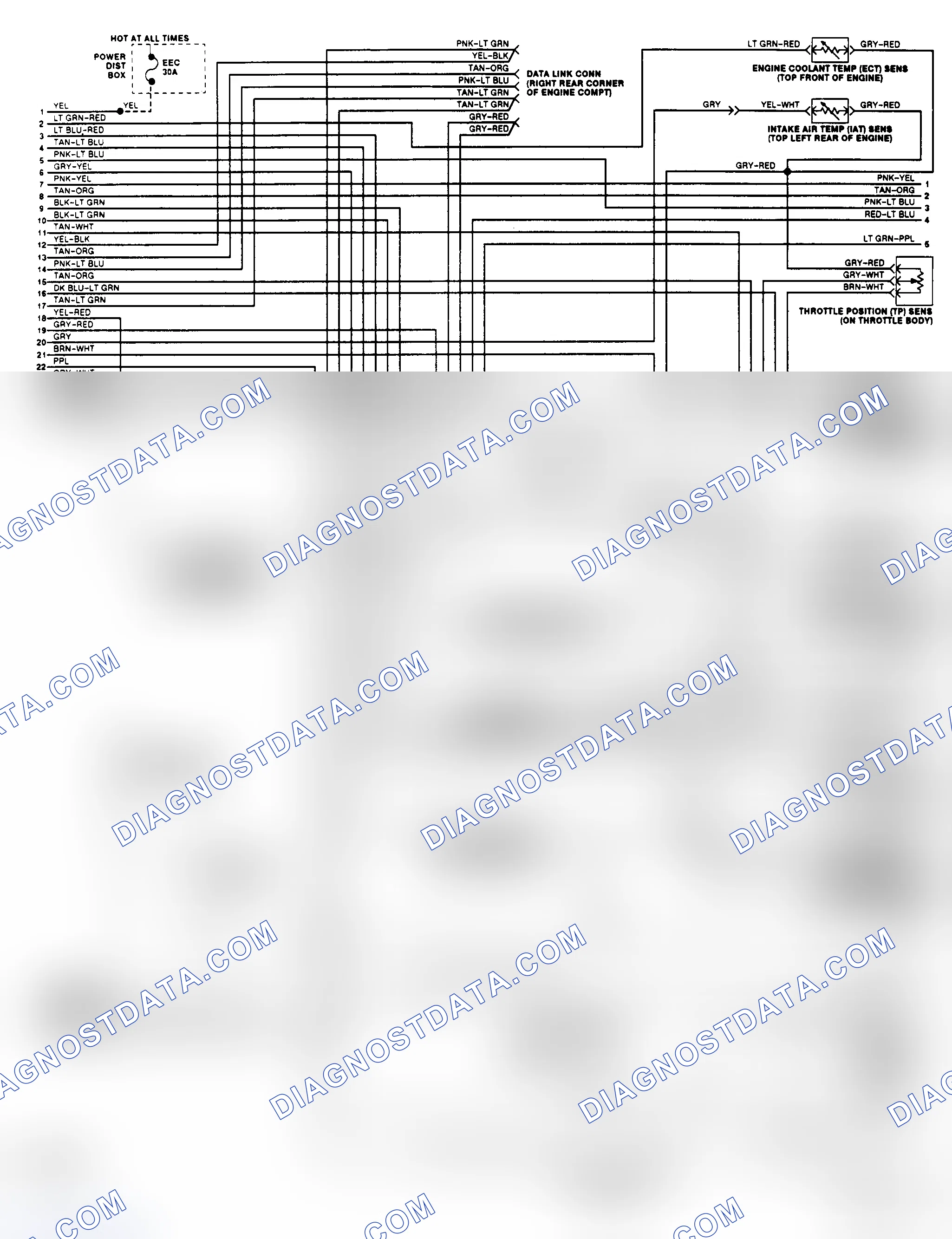 Scheme 133: EEC-IV Wiring Diagram (Thunderbird 3.8L SC - 2 of 3)