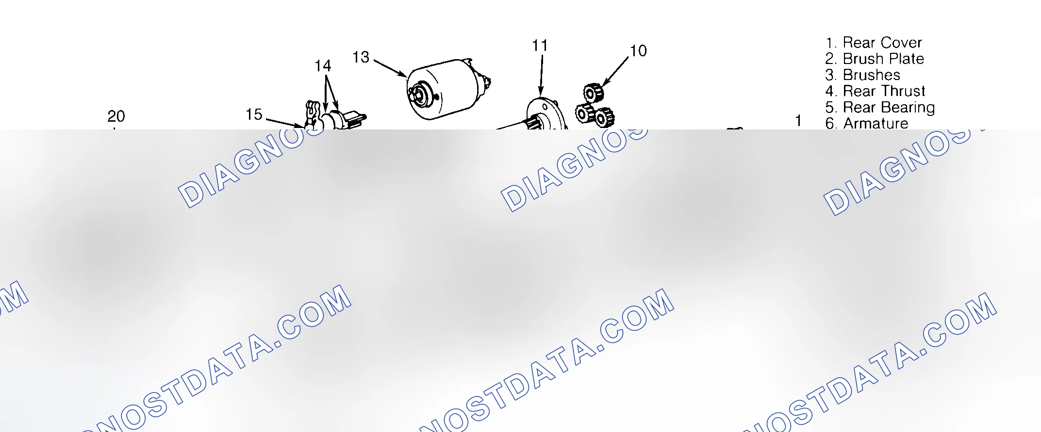 Scheme 3: Exploded View Of Coaxial Planetary Gear Type Starter (B2200 A/T, MPV V6, MX-3 V6 M/T, MX-6 M/T, 626 M/T & 929)