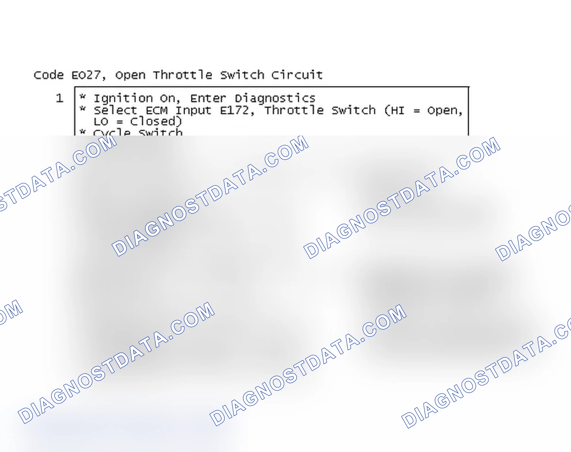 Scheme 242: Flow Chart, Code EO27, Open Throttle Switch Circuit