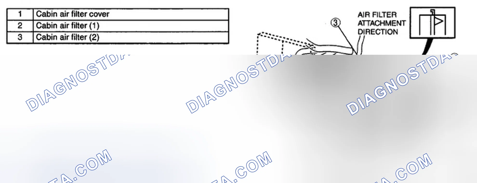 Scheme 36: CABIN AIR FILTER REMOVAL/INSTALLATION