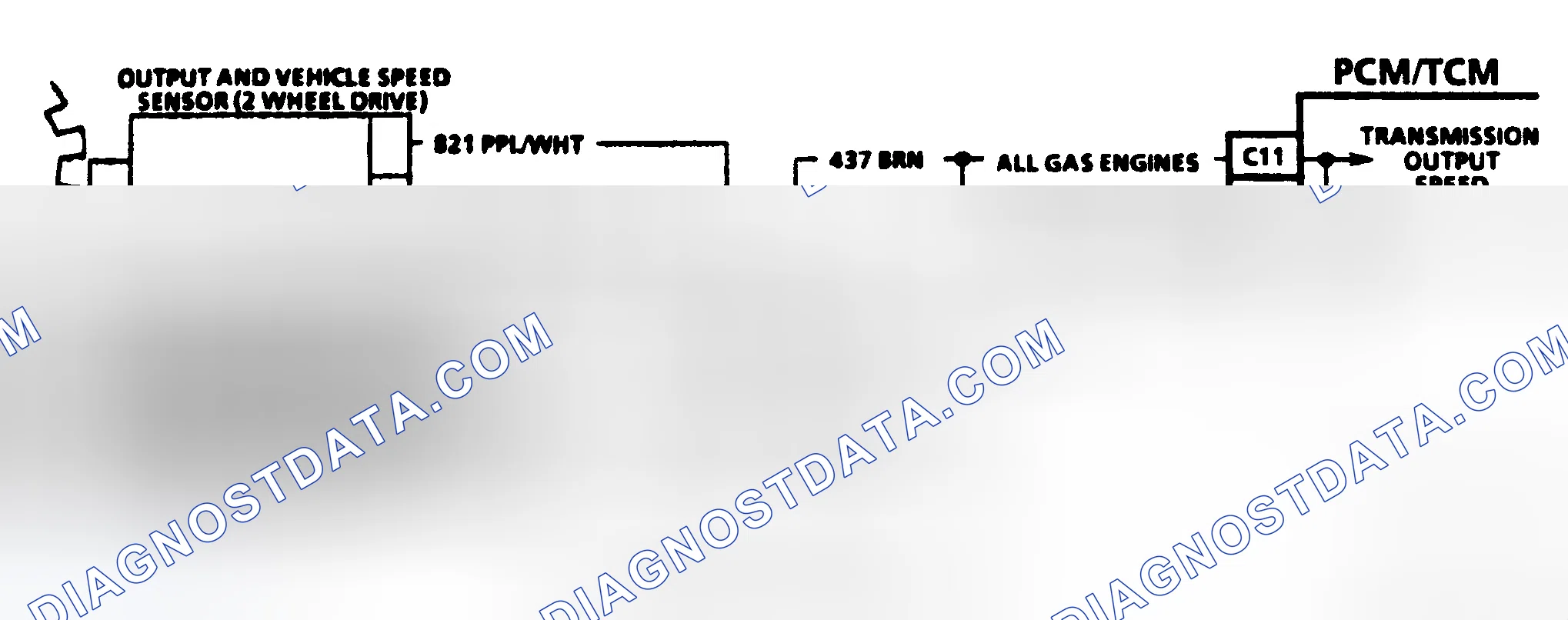 Scheme 489: OUTPUT SPEED SENSOR CIRCUIT (1991 2WD - EXCEPT "C" & "K" SERIES)
