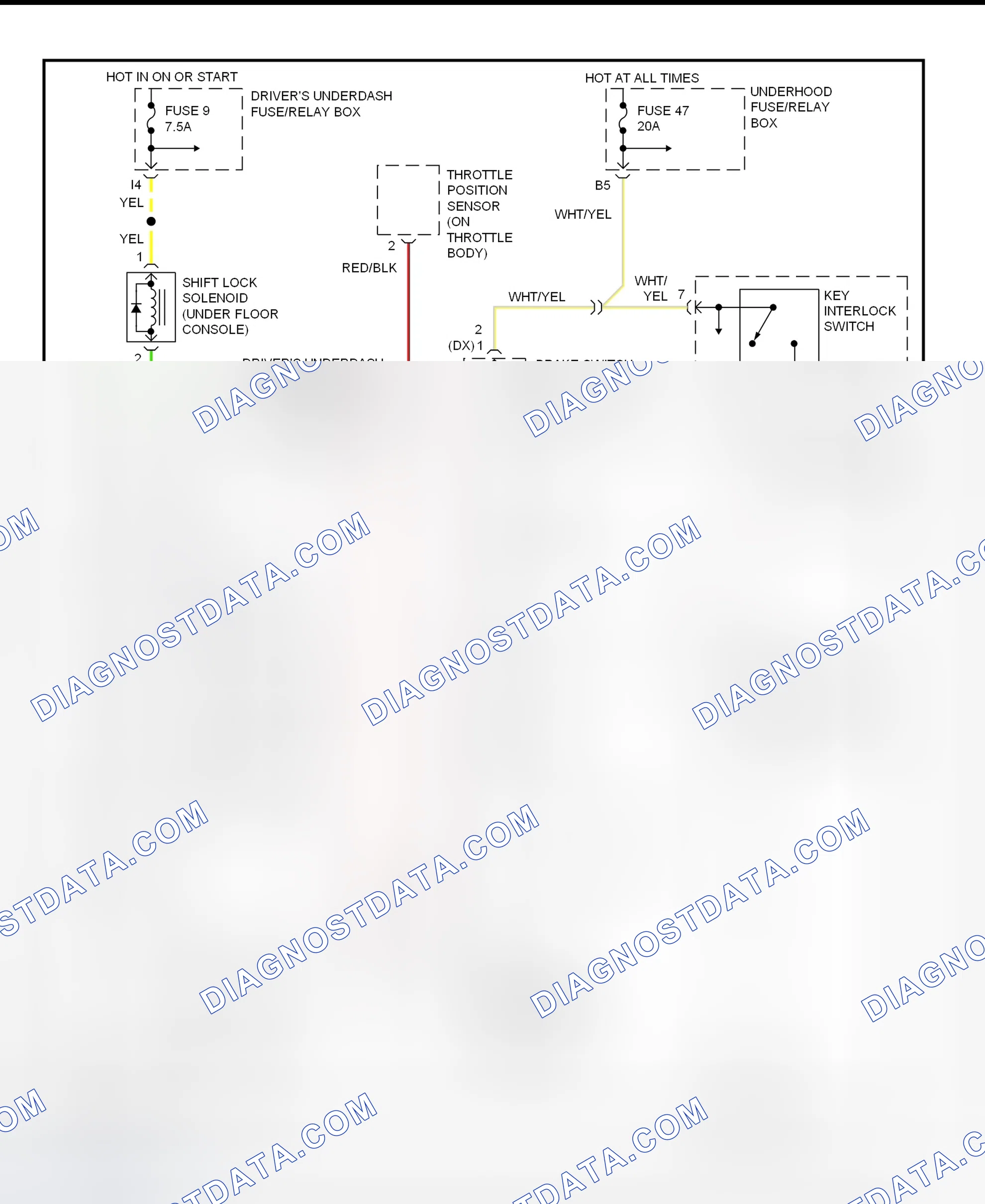 Scheme 126: Shift & Key Interlock System Wiring Schematic (Honda Accord)