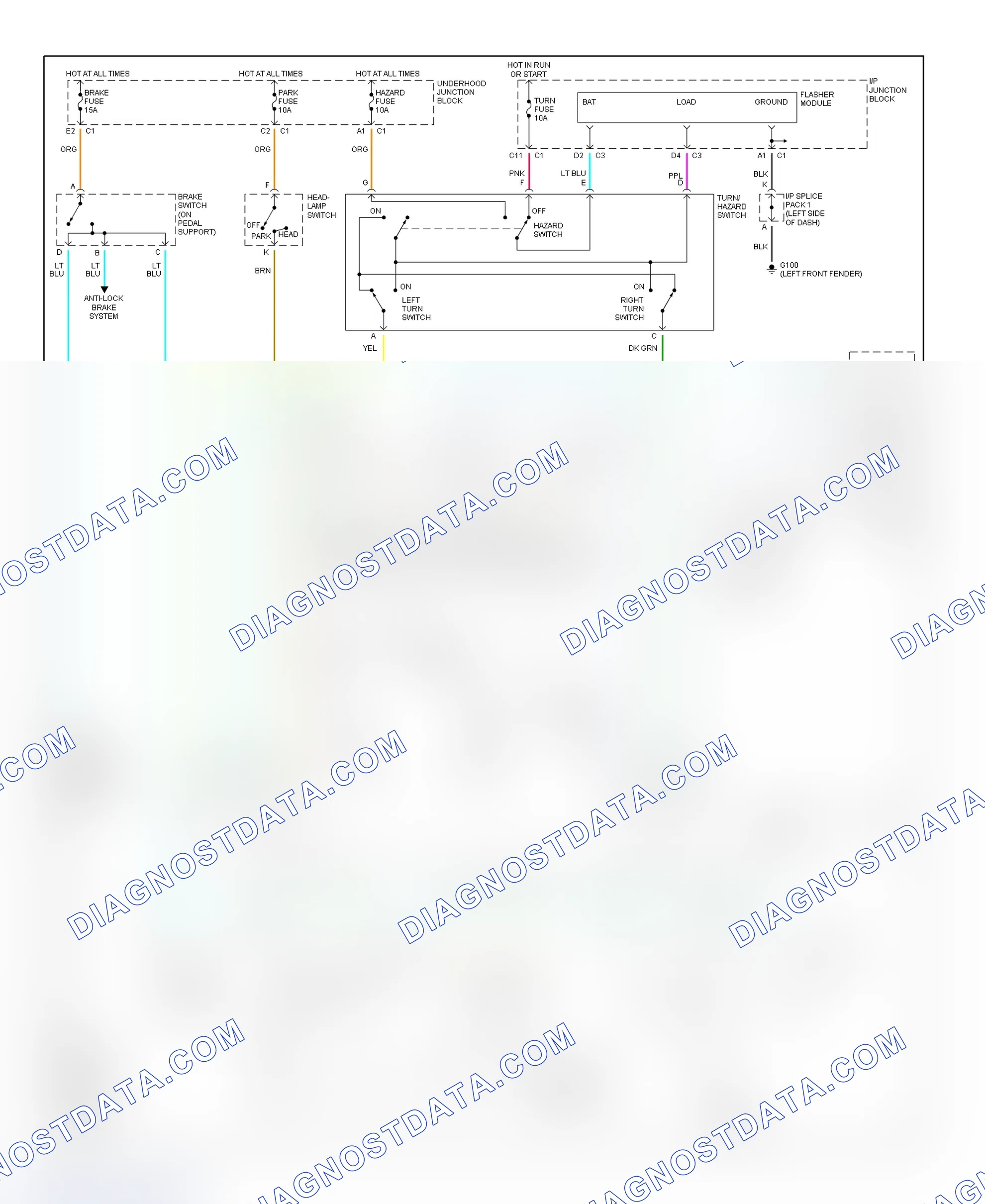 Scheme 40: Exterior Lights Wiring Diagram (Saturn Sedan)