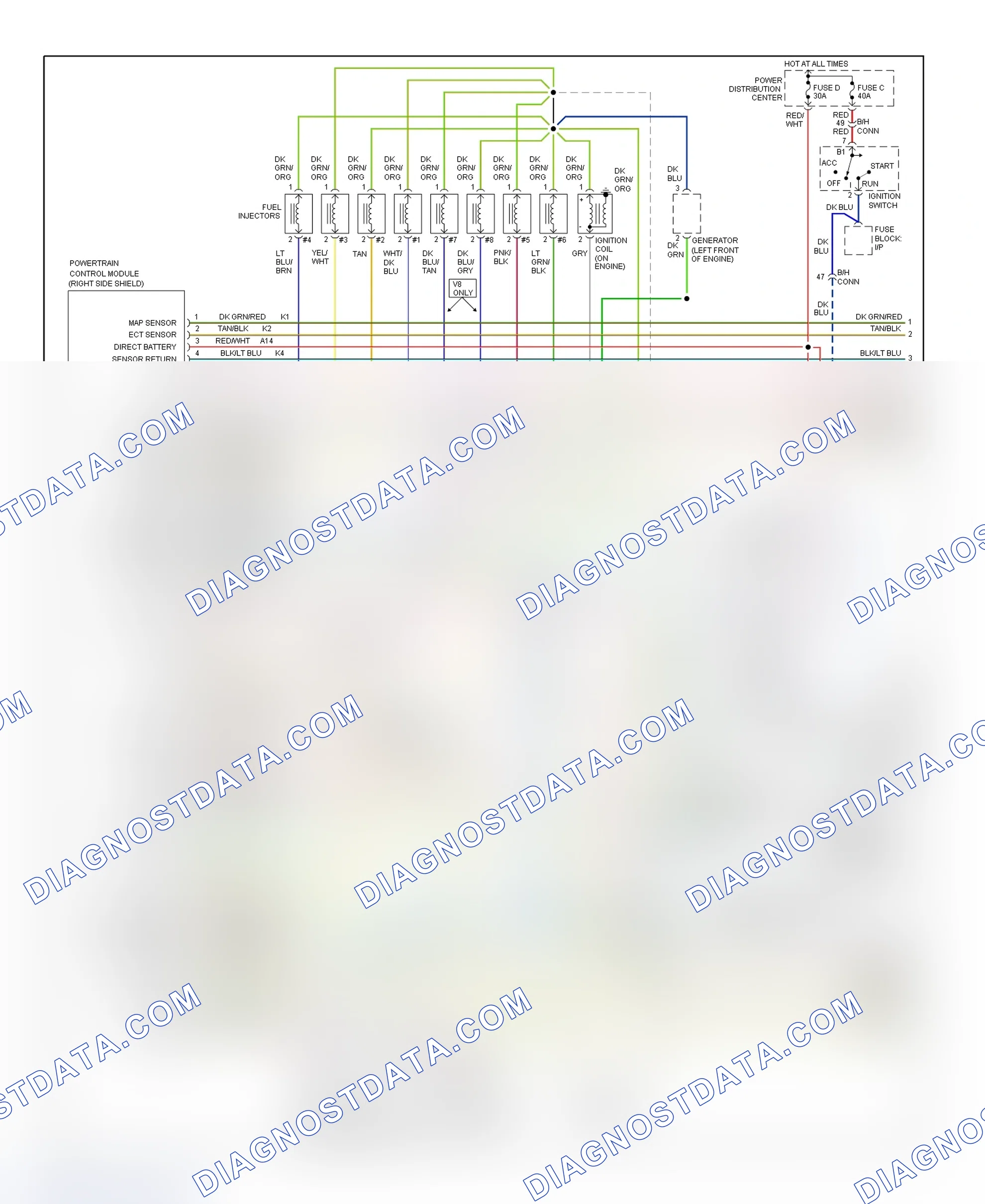 Scheme 29: Wiring Diagram (Dakota - 3.9L - 1 Of 2)