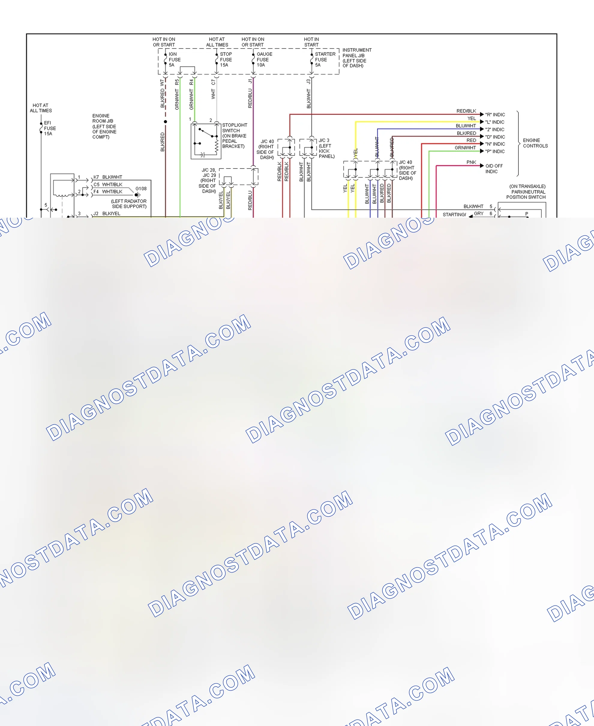 Scheme 83: Transaxle Electronic Control System Wiring Diagram (U140E - ES300)