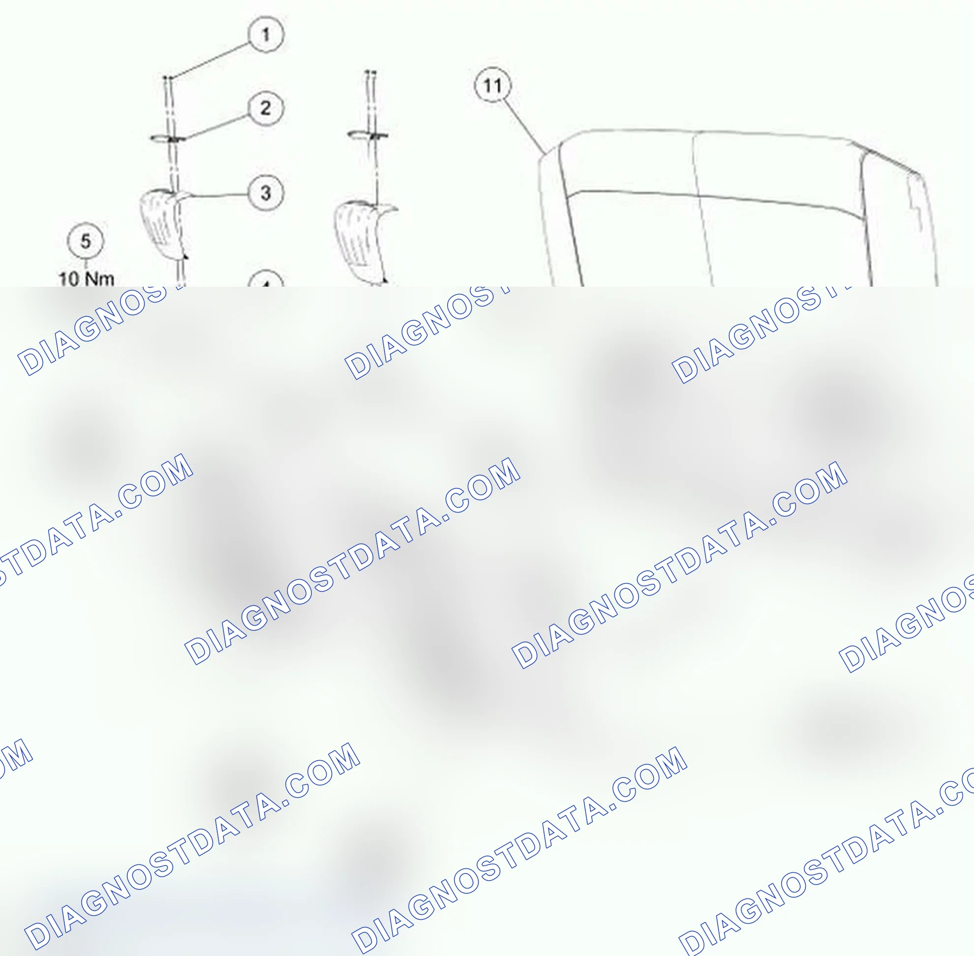 Scheme 8: Seat Mounted Safety Restraints - Backrest, 4-Passenger Bench