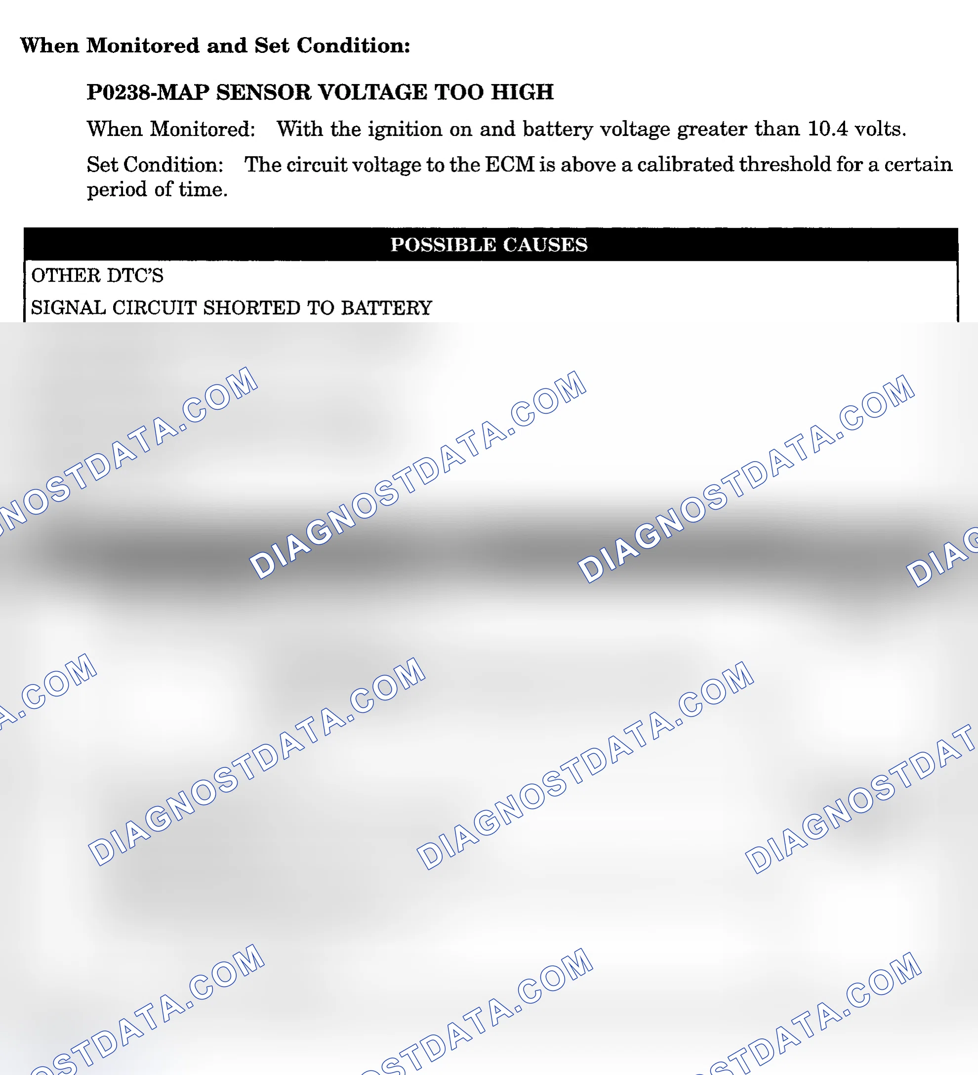 Scheme 864: DTC P0238: MAP SENSOR VOLTAGE TOO HIGH