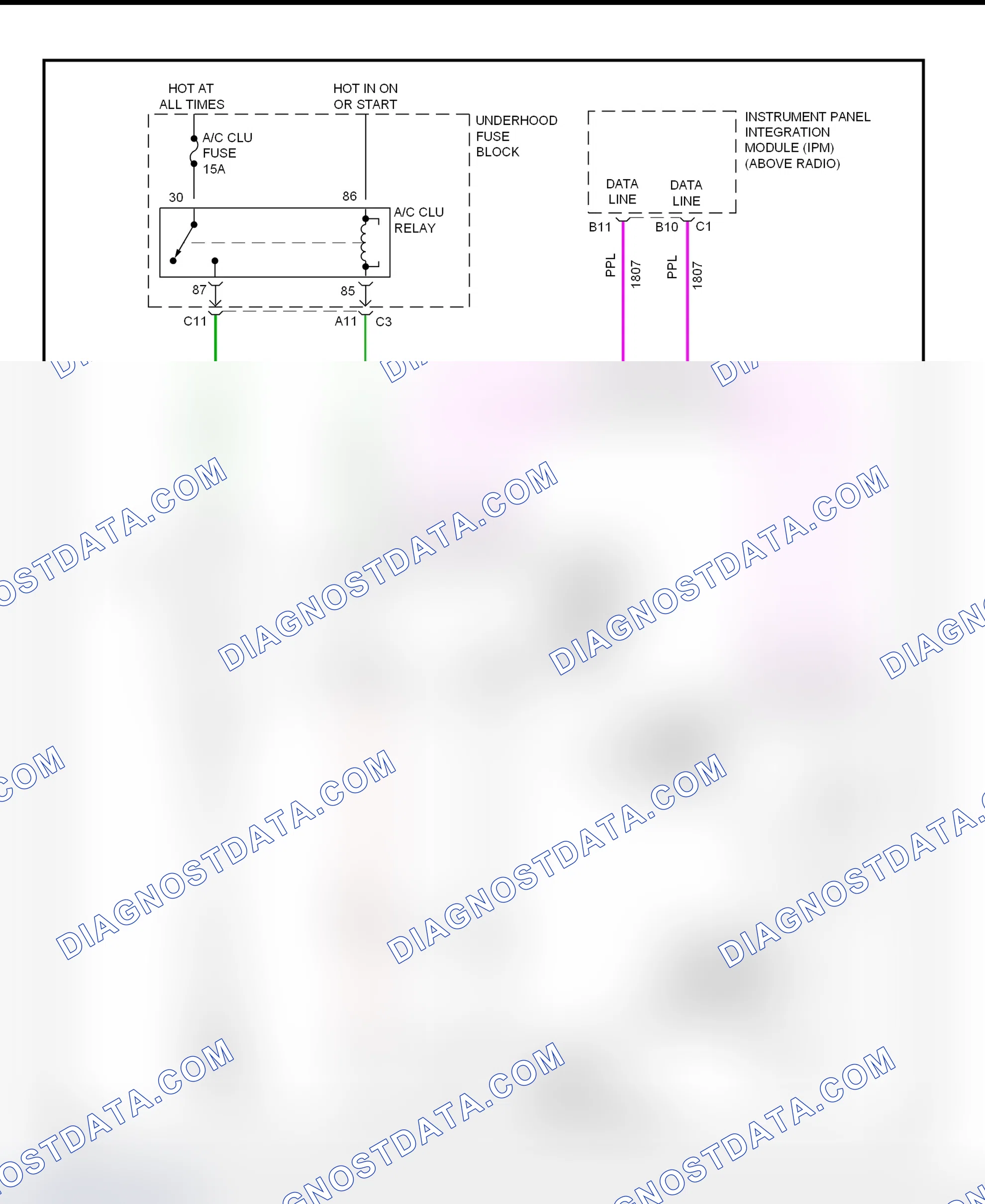 Scheme 52: A/C Compressor Clutch Control Circuit Wiring Diagram (2000 DeVille)