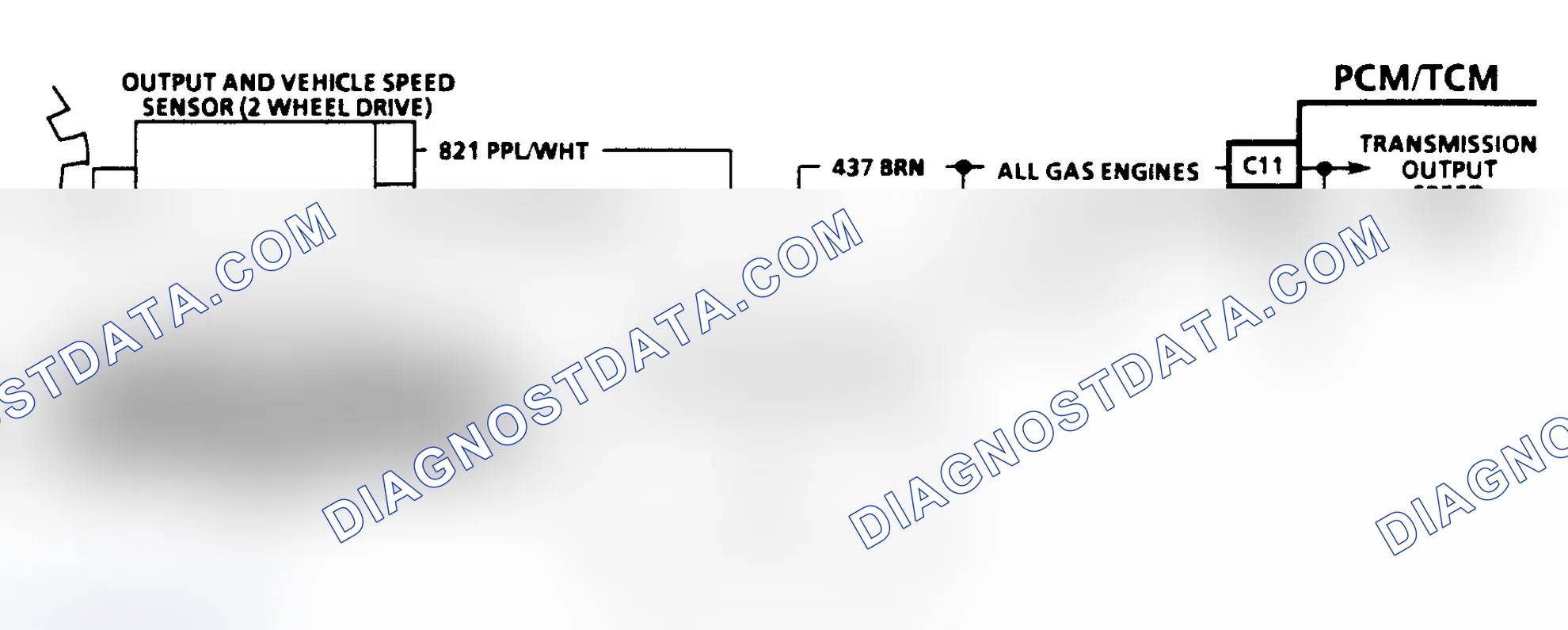 Scheme 318: OUTPUT SPEED SENSOR CIRCUIT CHECK - 2WD EXCEPT "C" & "K" SERIES