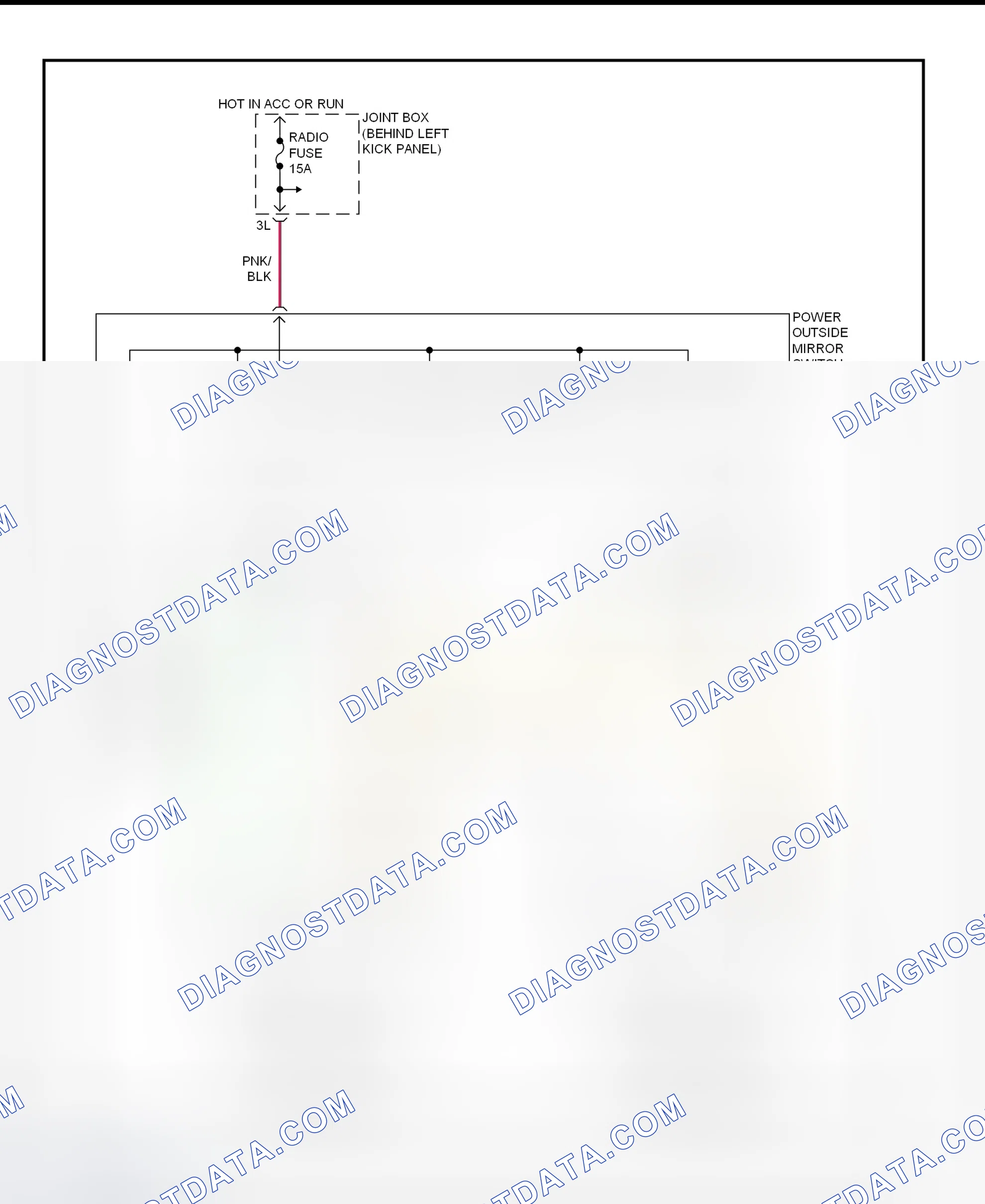 Scheme 4: Power Mirror System Wiring Diagram (Protege)