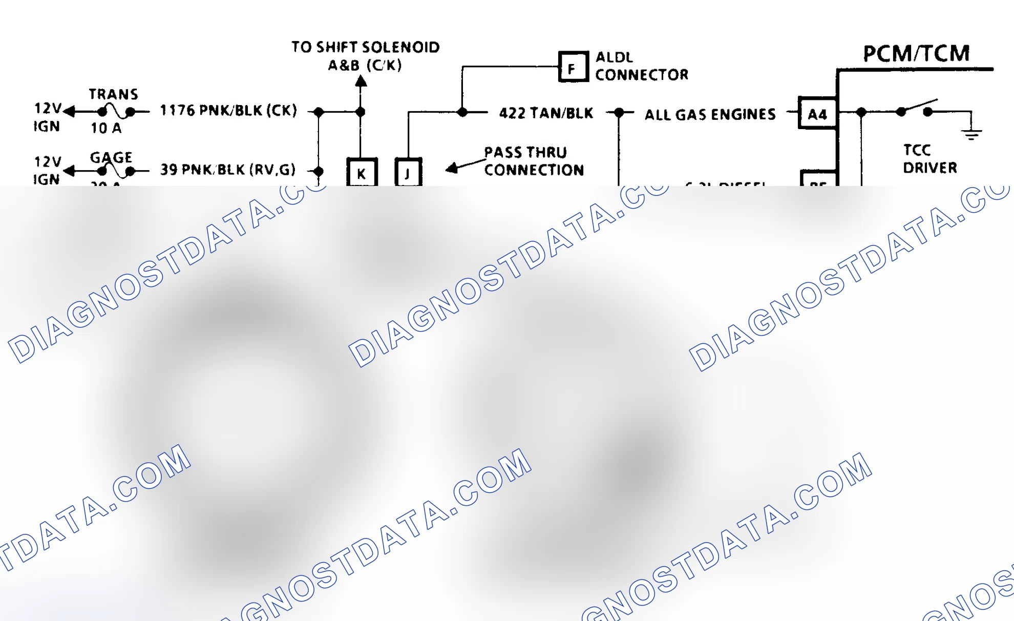 Scheme 283: CODE 39, TORQUE CONVERTER CLUTCH STUCK IN "OFF" POSITION - LT. TRUCK