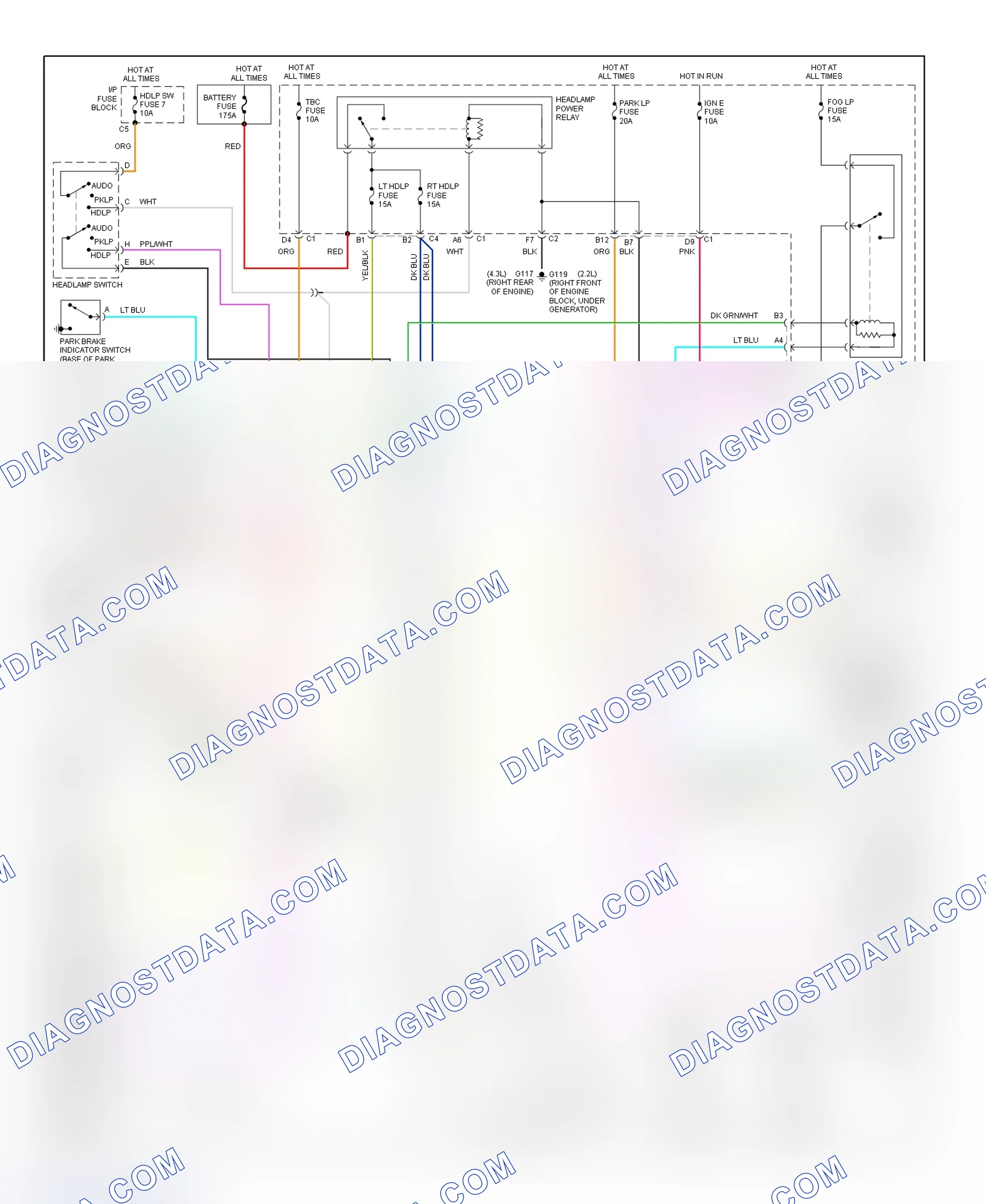 Scheme 5: Headlight Systems & Daytime Running Lights Wiring Diagram (Blazer, Bravada, Jimmy, Sonoma & S10 Pickup - With ZR2)
