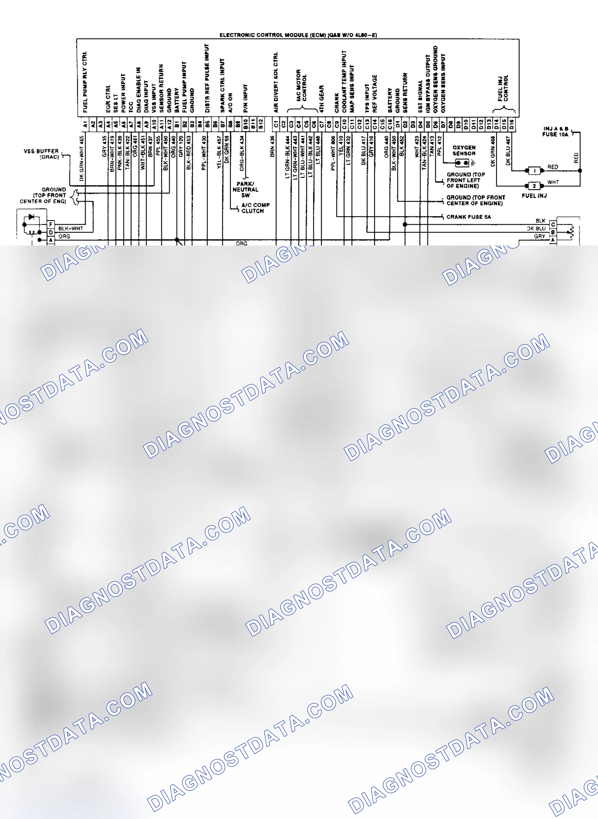 Scheme 10: Wiring Diagram ("C" & "K" Series 4.3L, 5.0L & 5.7L W/O 4L80-E Trans.)