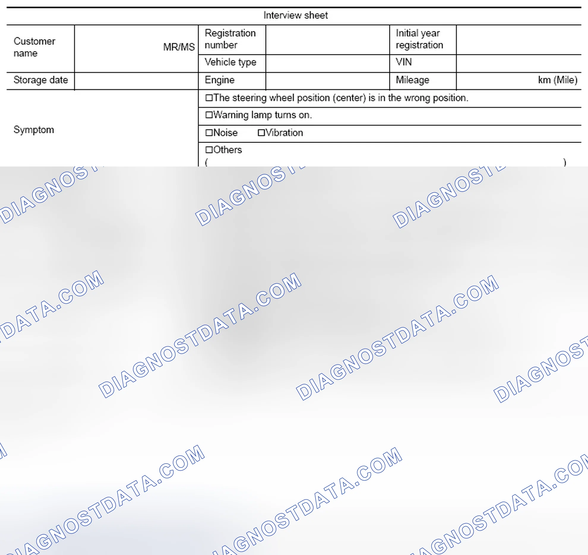 Scheme 6: Interview sheet sample