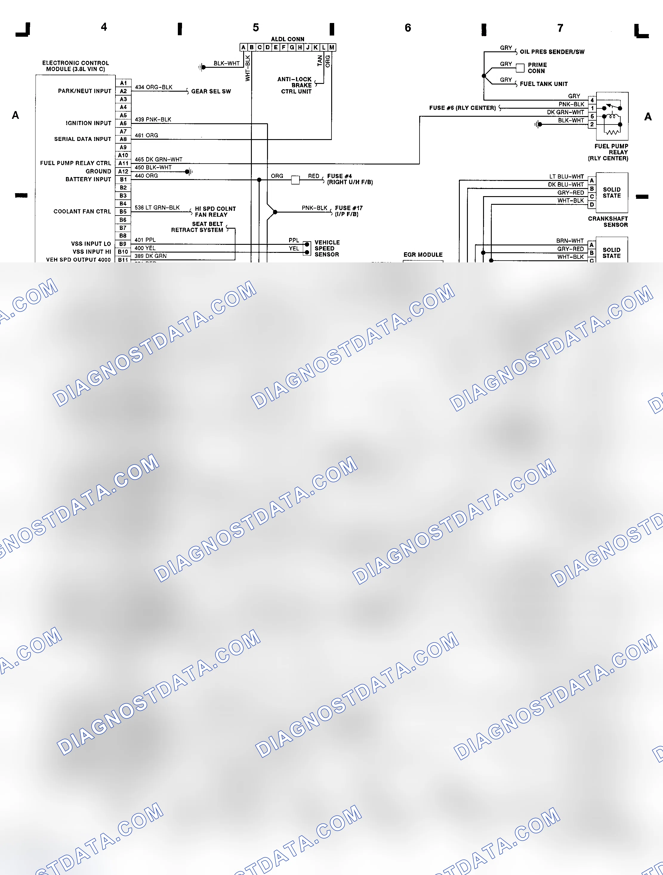 Scheme 27: 3.8L (VIN C) ECM Wiring Diagram (LeSabre)
