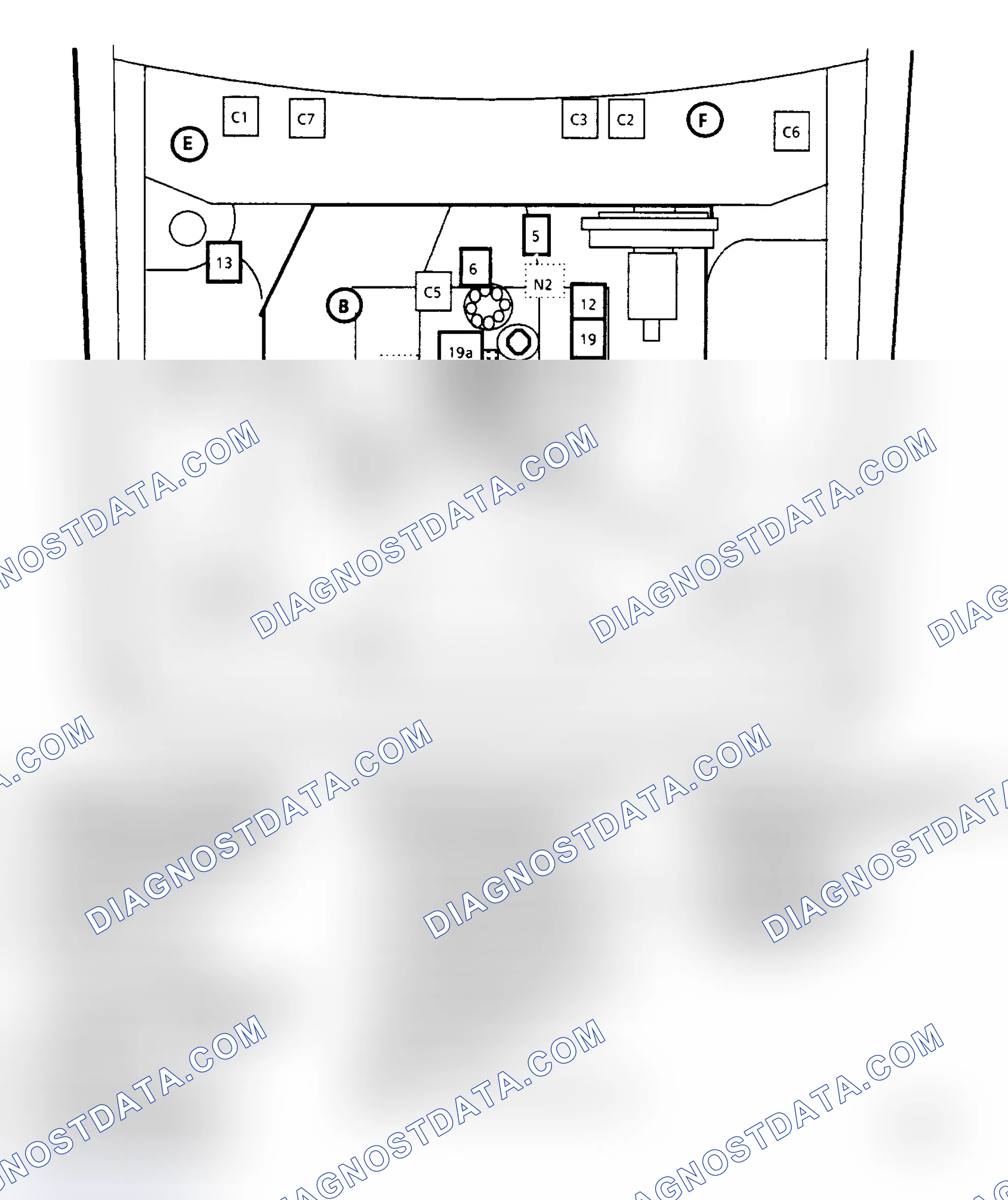 Scheme 464: Pontiac & Chevrolet (B Body), (VIN Y) Component Locations