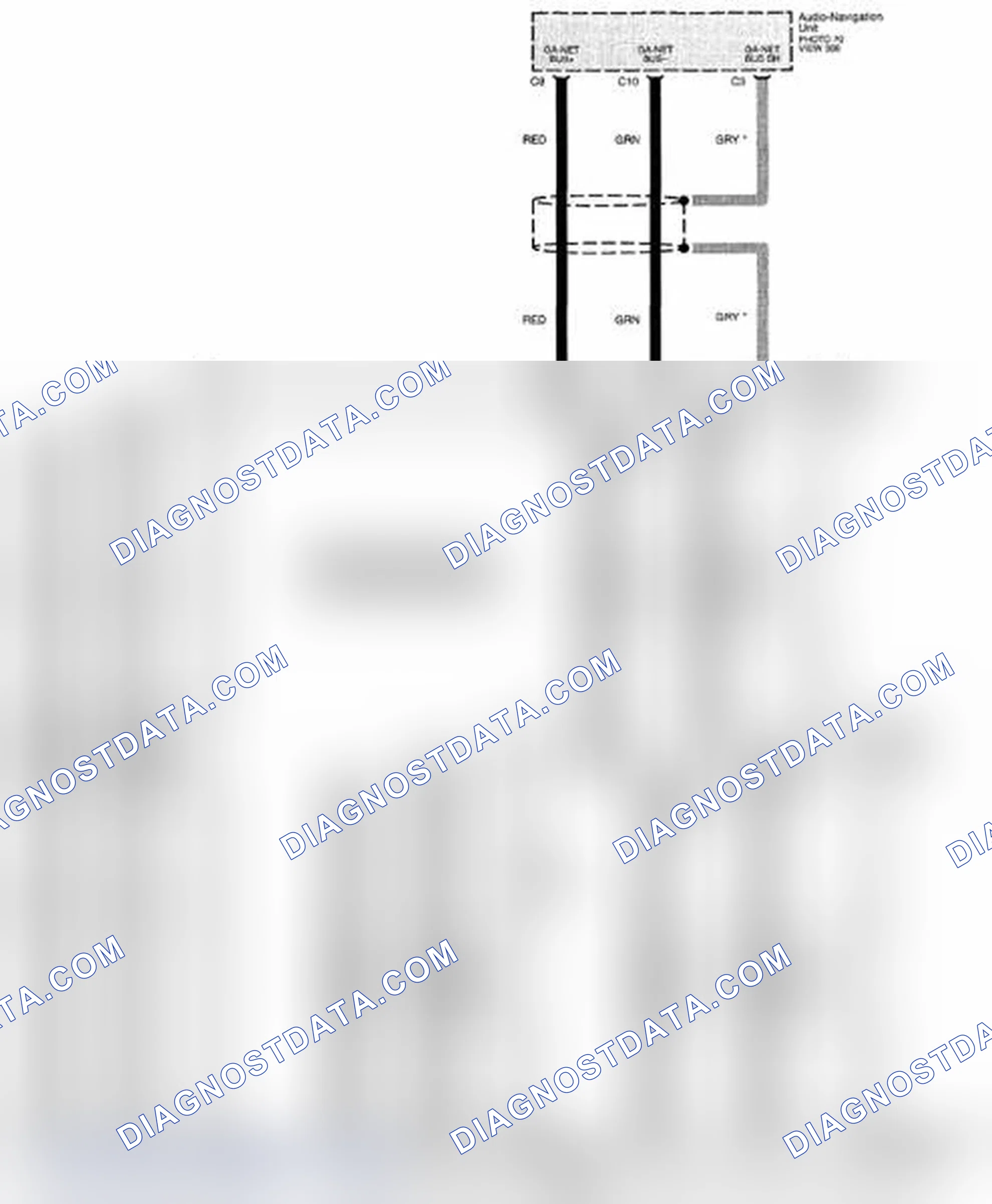 Scheme 201: Multiplex Integrated Control System Circuit Diagram - GA-NET Bus (Navigation With AcuraLink) (Page 50-11)