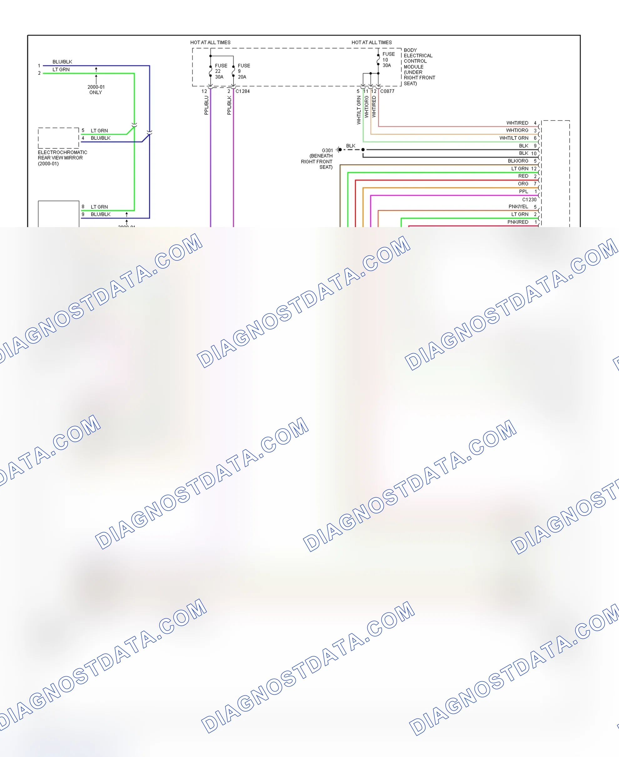 Scheme 5: Memory Mirror Wiring Diagram (Range Rover - 2 Of 2)