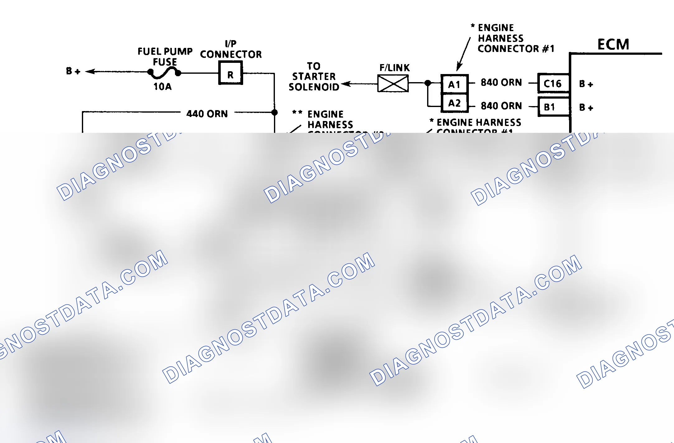 Scheme 321: CODE 54, Schematic, Fuel Pump Circuit (3.1L)