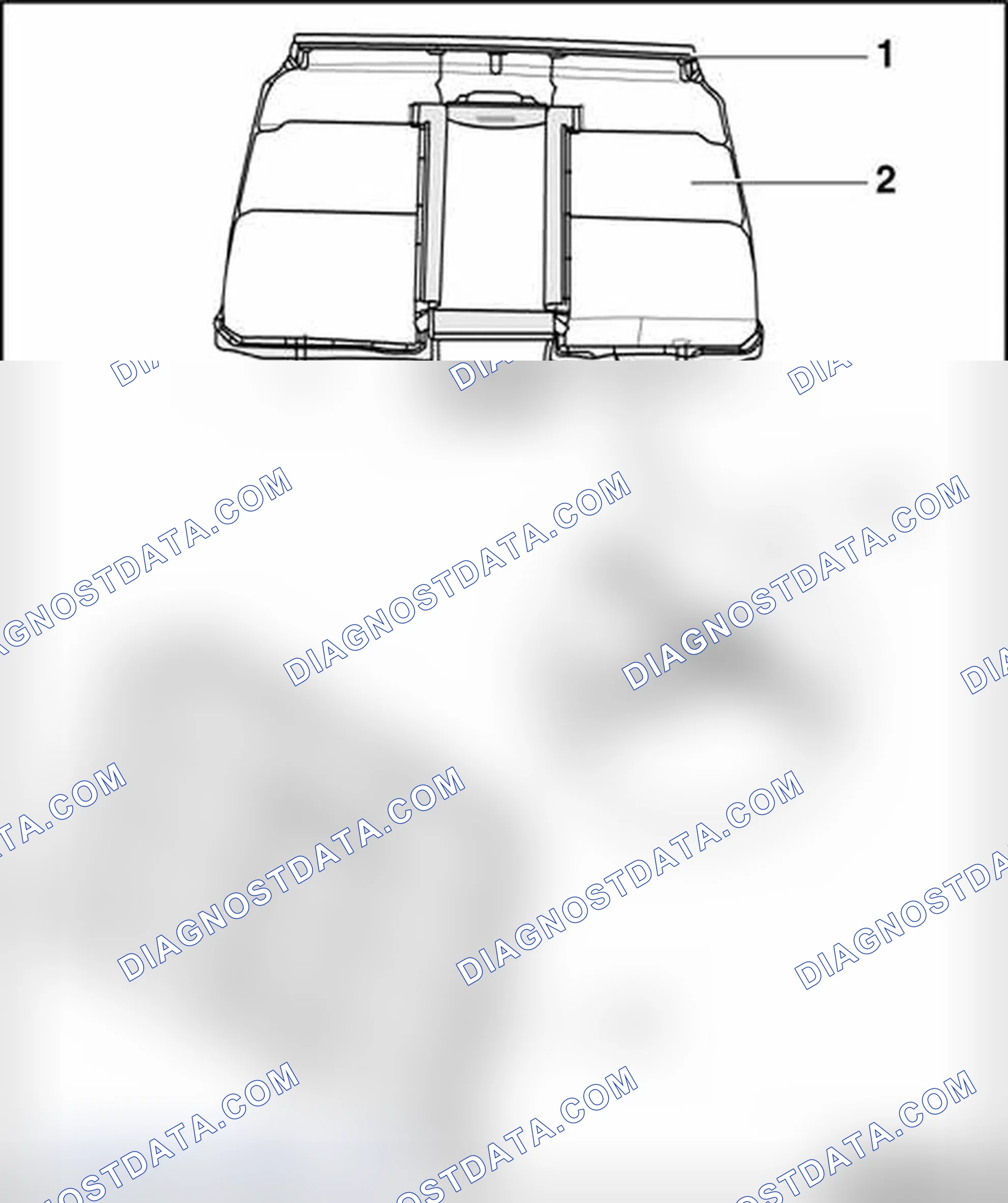 Scheme 270: Cover and padding for rear seat backrest, assembly overview