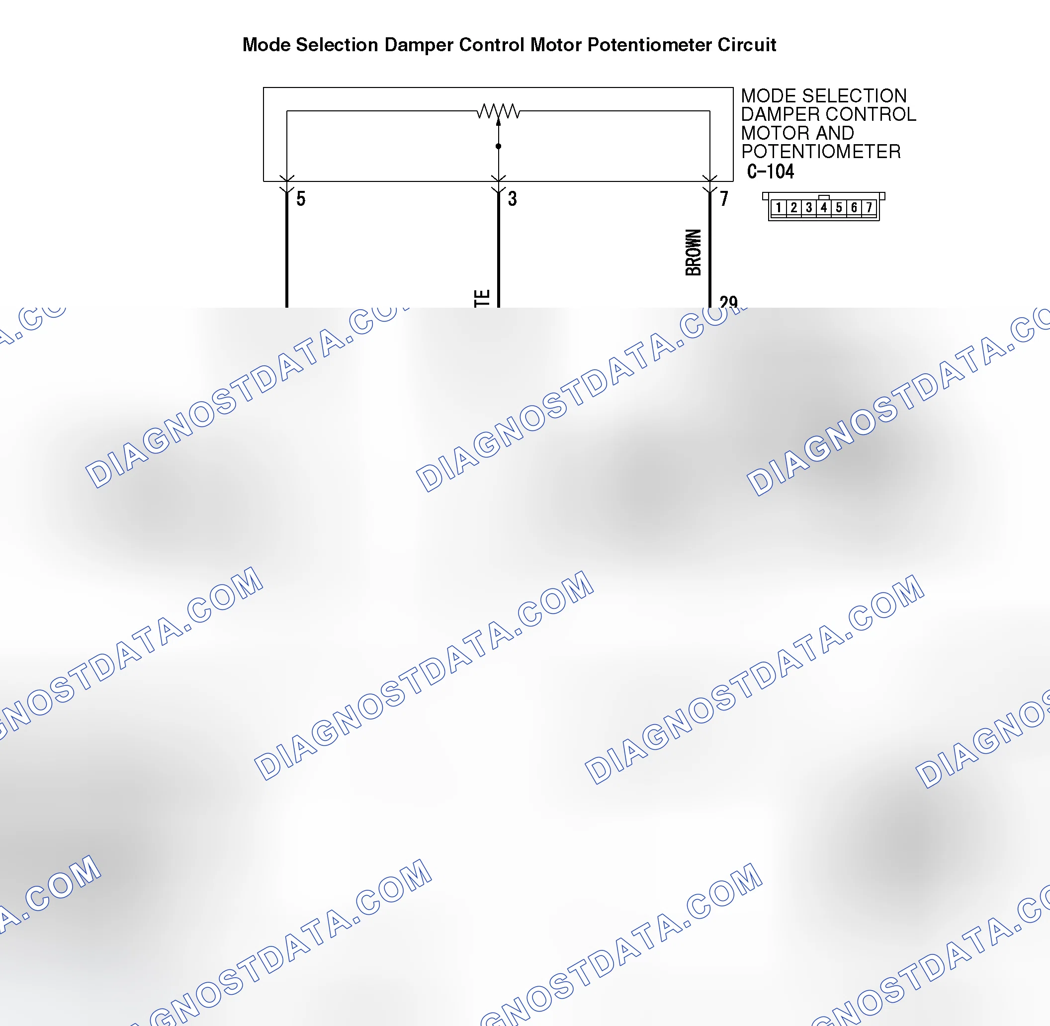 Scheme 160: DTC B1062: MODE SELECTION DAMPER CONTROL MOTOR AND POTENTIOMETER (POTENTIOMETER SYSTEM SHORTED TO IT