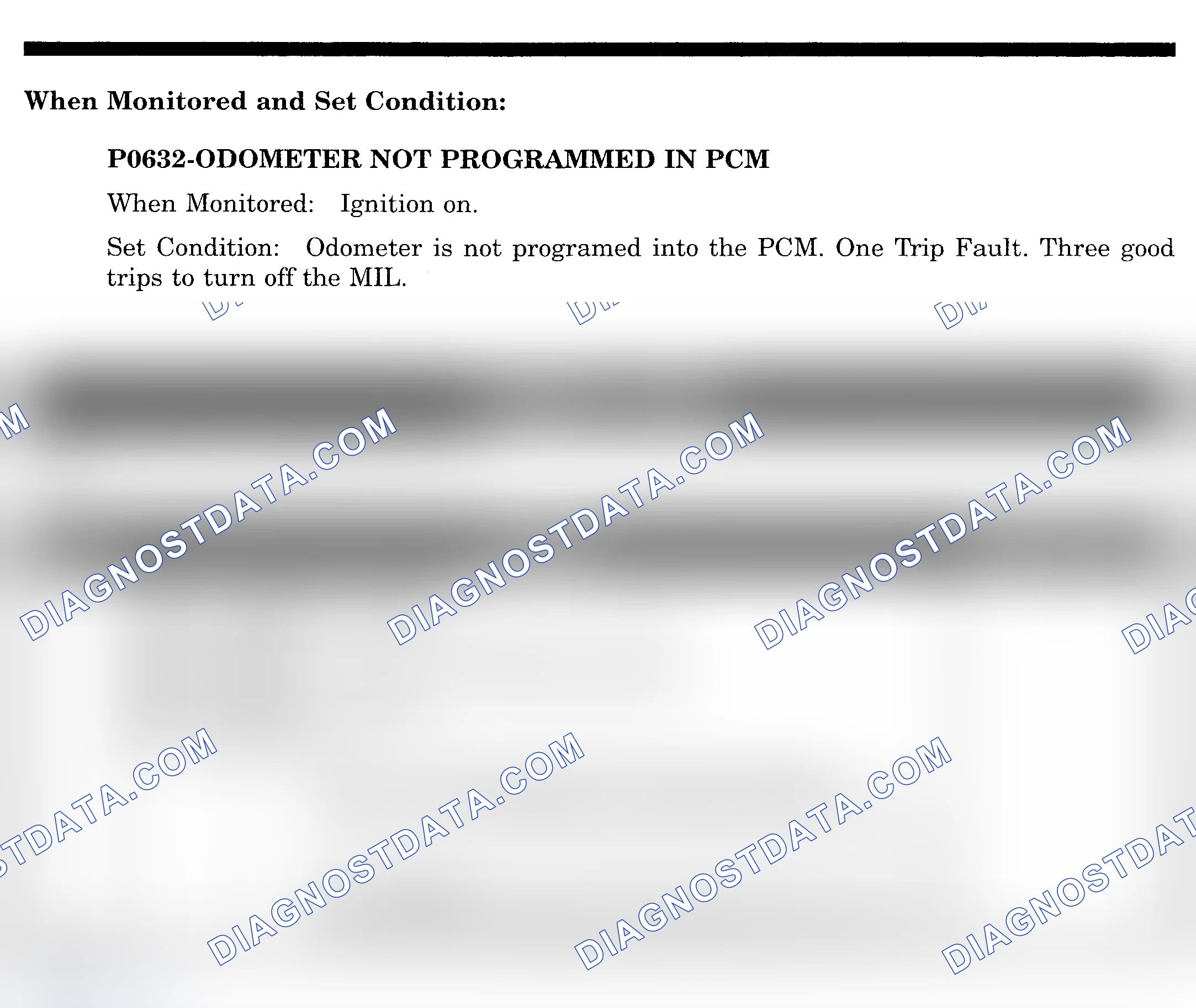Scheme 637: DTC P0632: ODOMETER NOT PROGRAMMED IN PCM