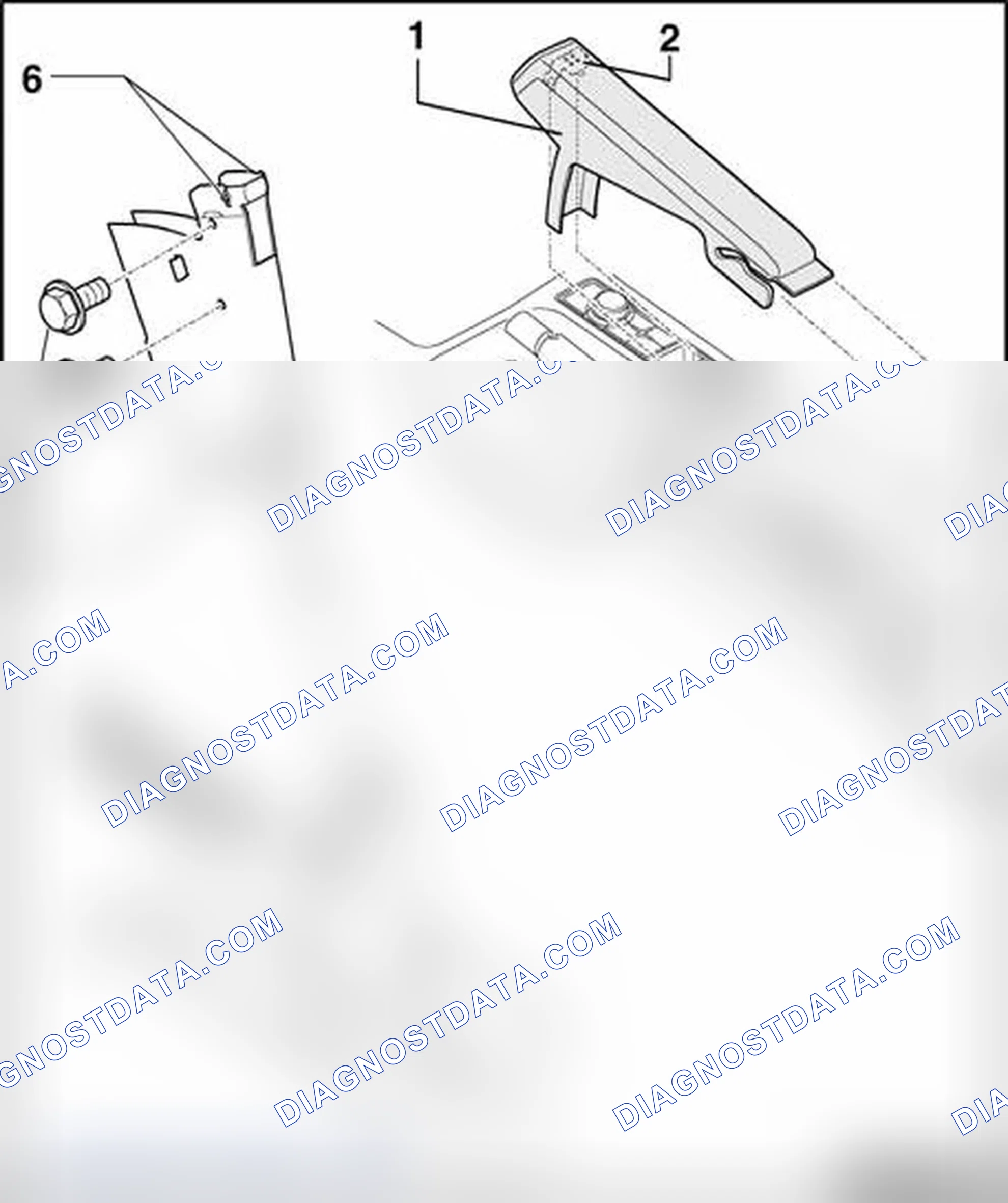 Scheme 22: Parking brake lever trim, assembly overview