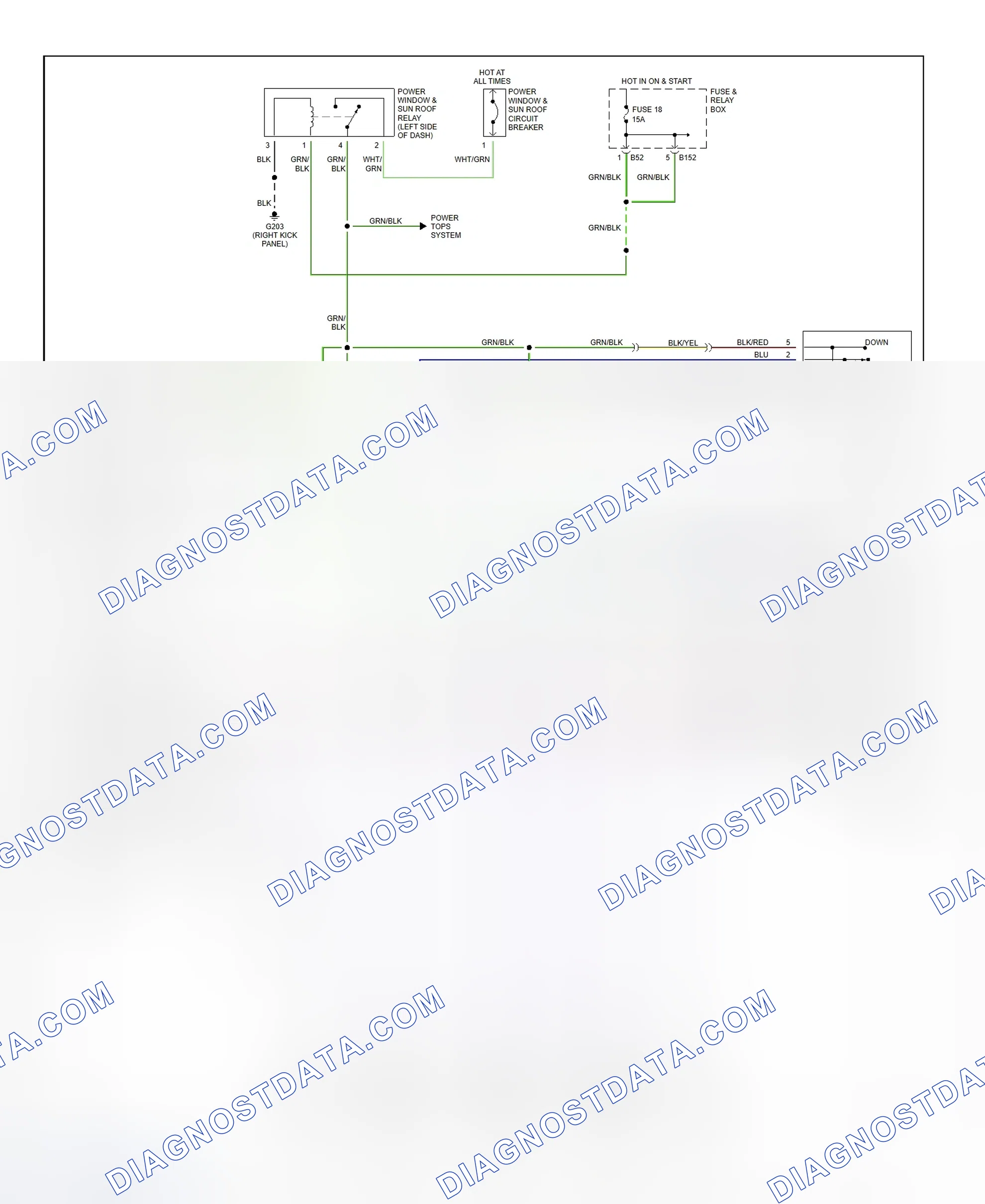 Scheme 7: Power Window System Wiring Diagram (Impreza - Sedan & Wagon)