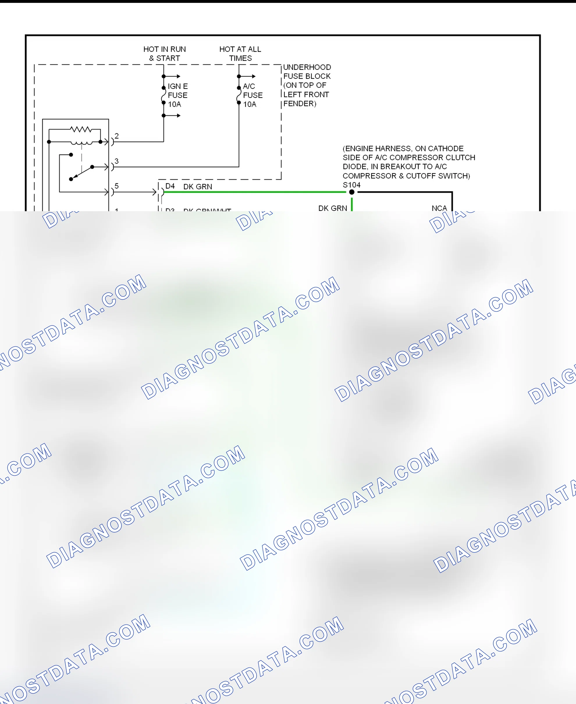 Scheme 4: A/C Compressor Clutch Control Circuit Wiring Diagram (Blazer, Bravada, Envoy & Jimmy - With Automatic A/C-Heater System)