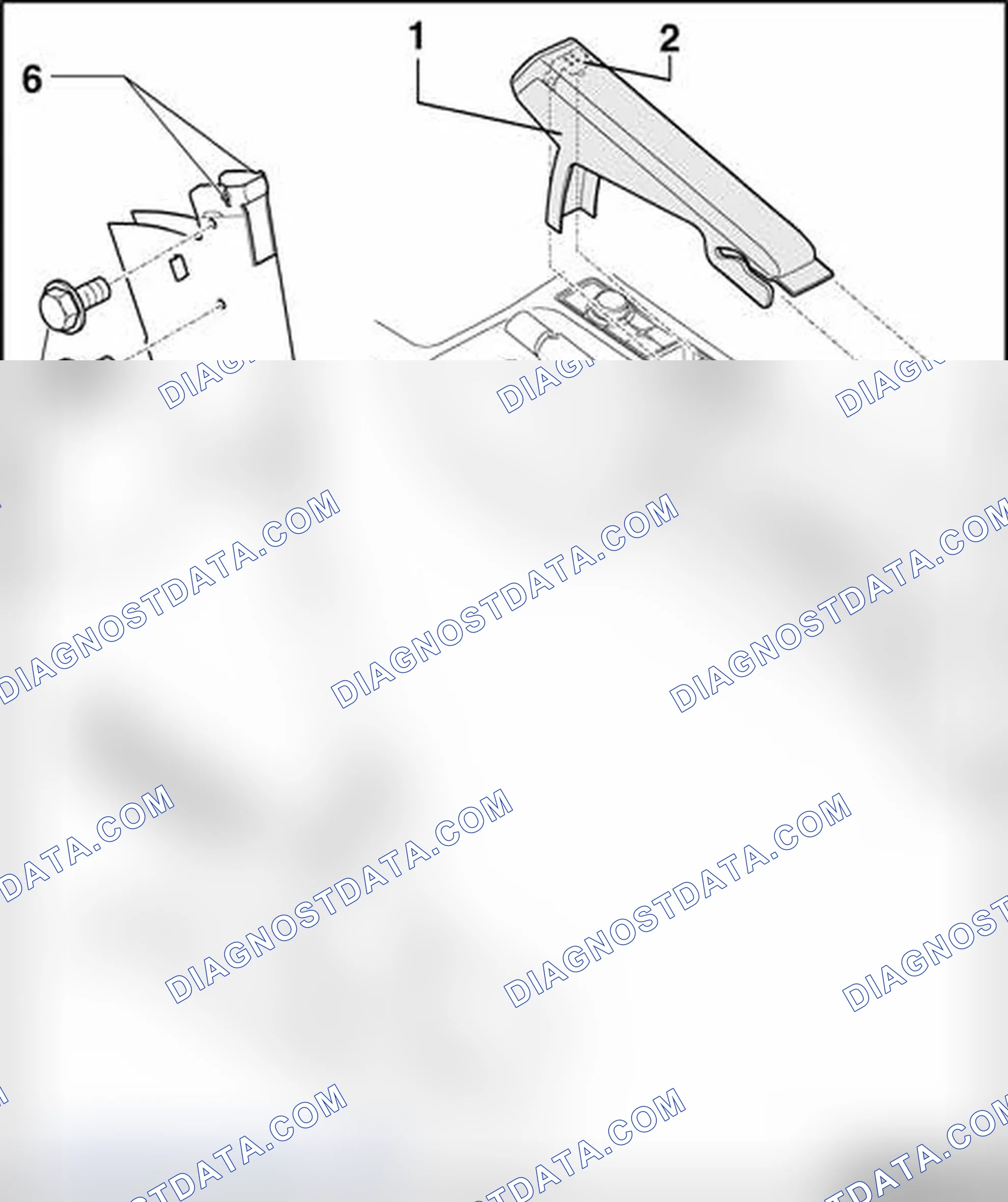 Scheme 22: Parking brake lever trim, assembly overview