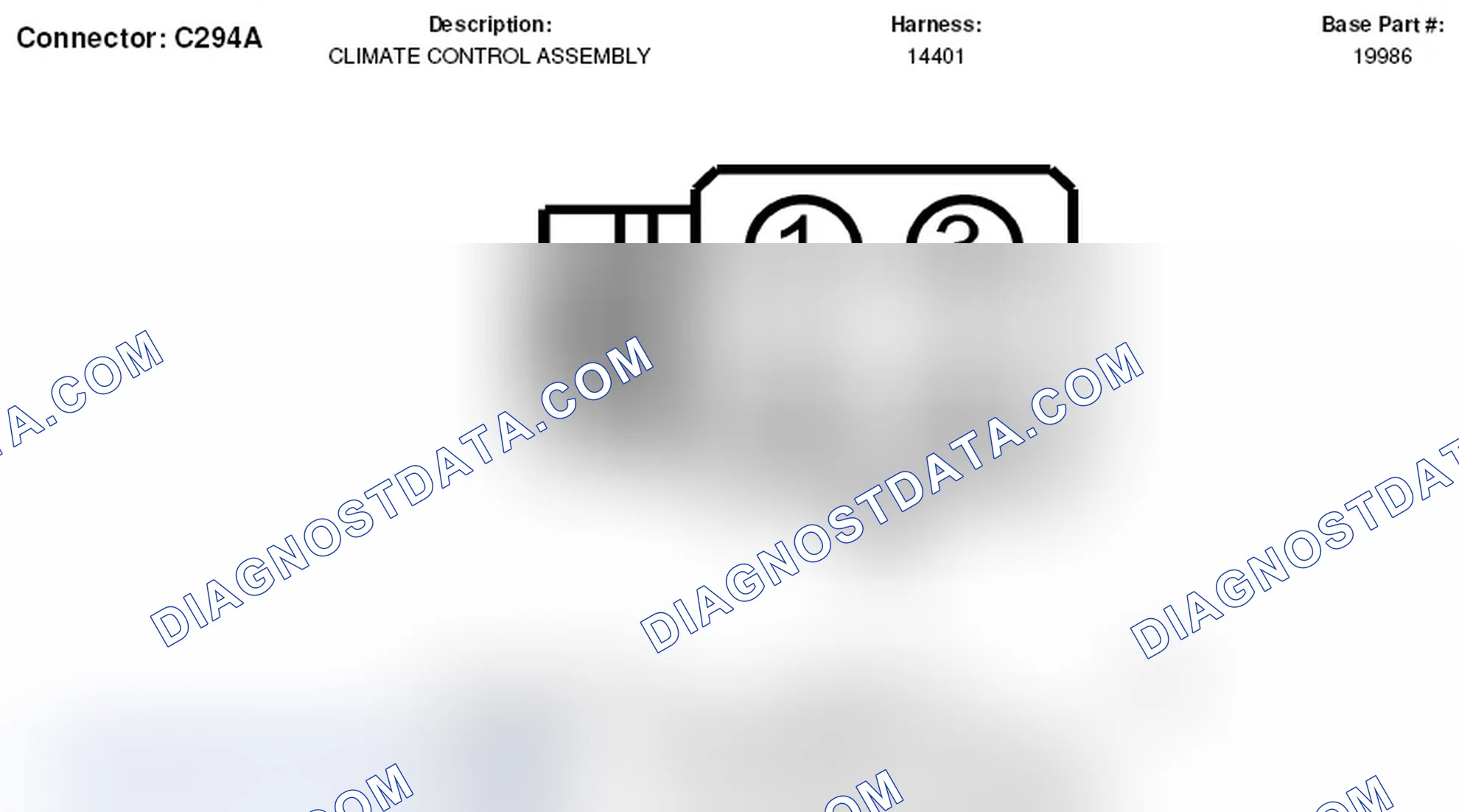 Scheme 119: Climate Control Assembly Connector End View (C294A)
