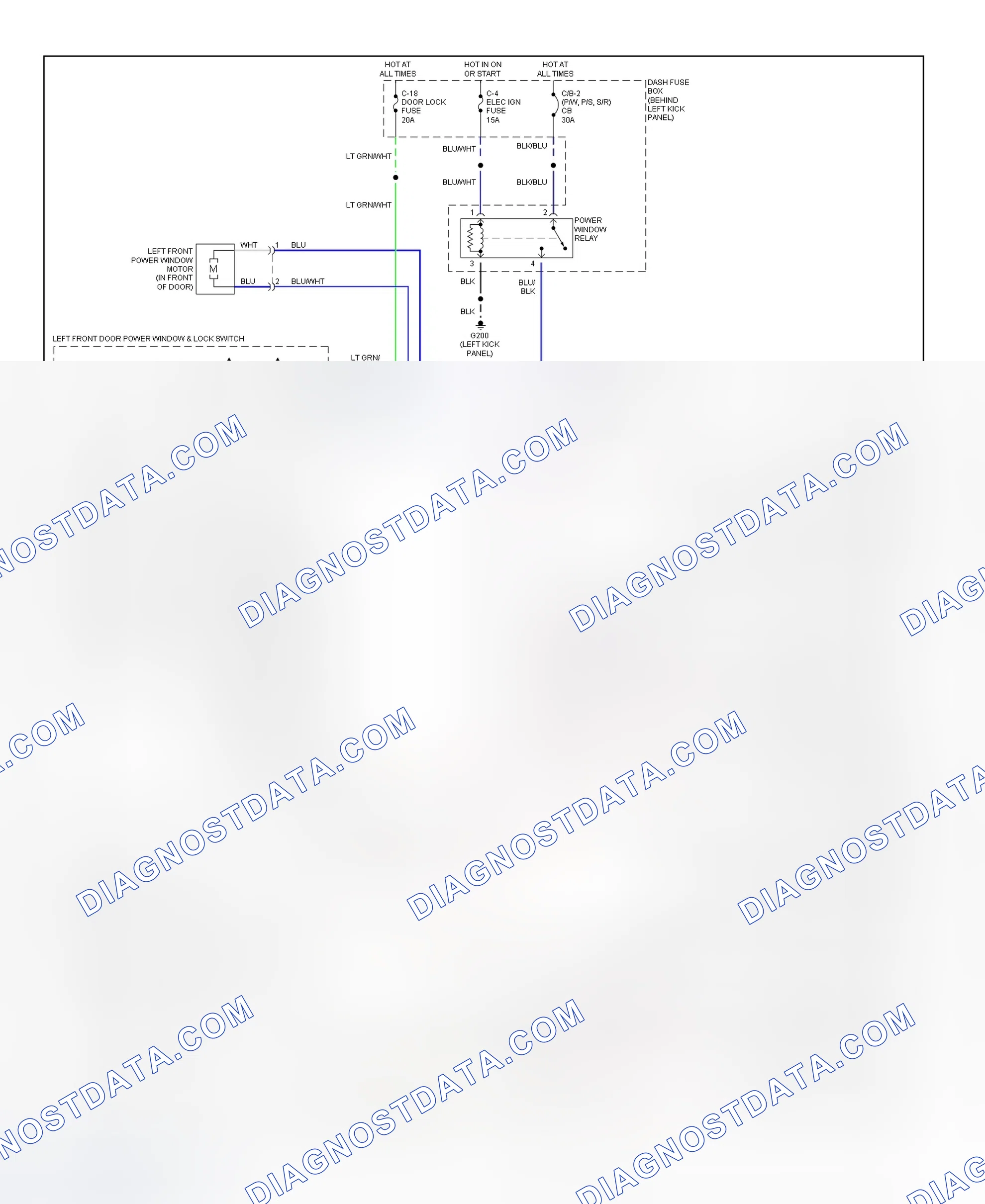 Scheme 8: Power Window System Wiring Diagram (Trooper)