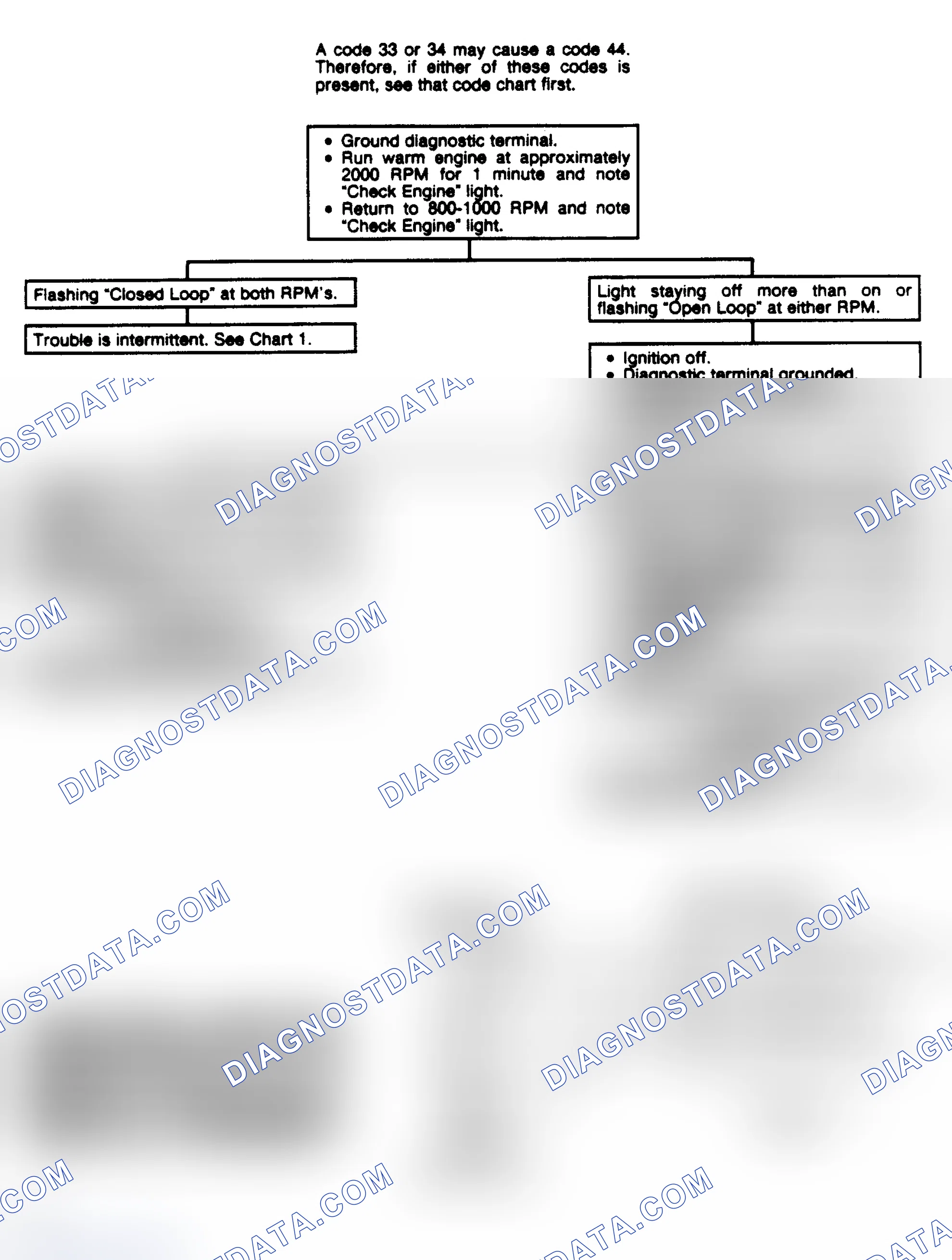 Scheme 305: Code 44: Lean Exhaust Indication Flow Chart