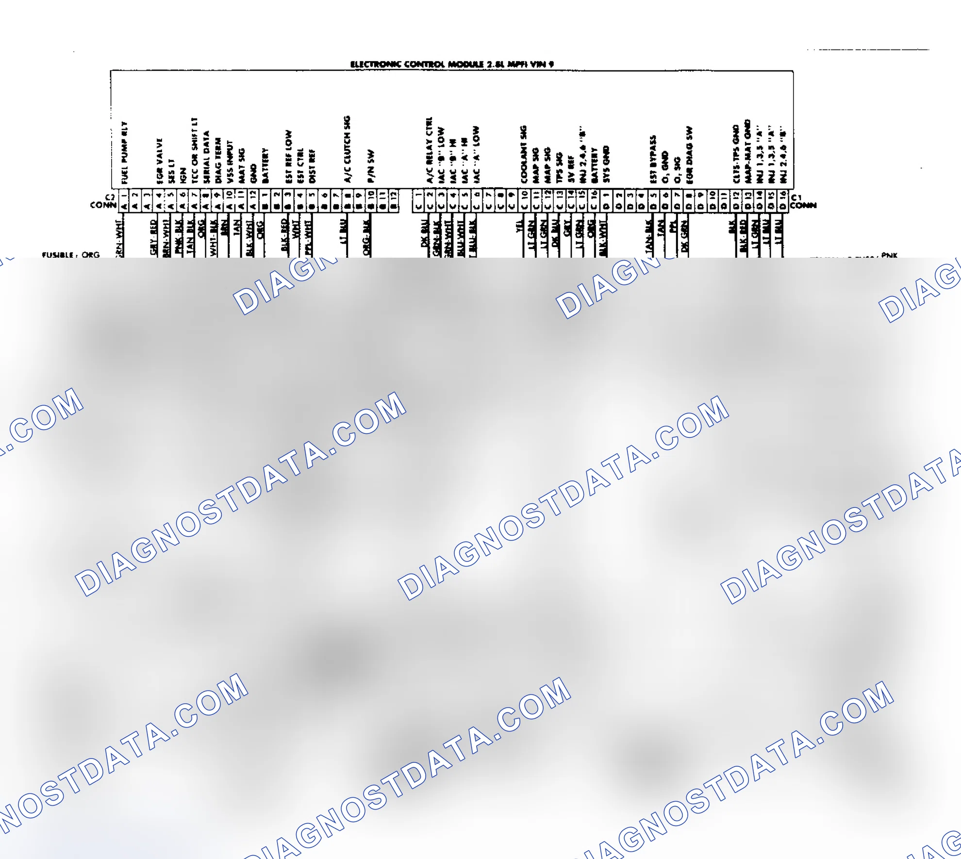Scheme 442: PFI Wiring Diagram (2.8L Fiero)