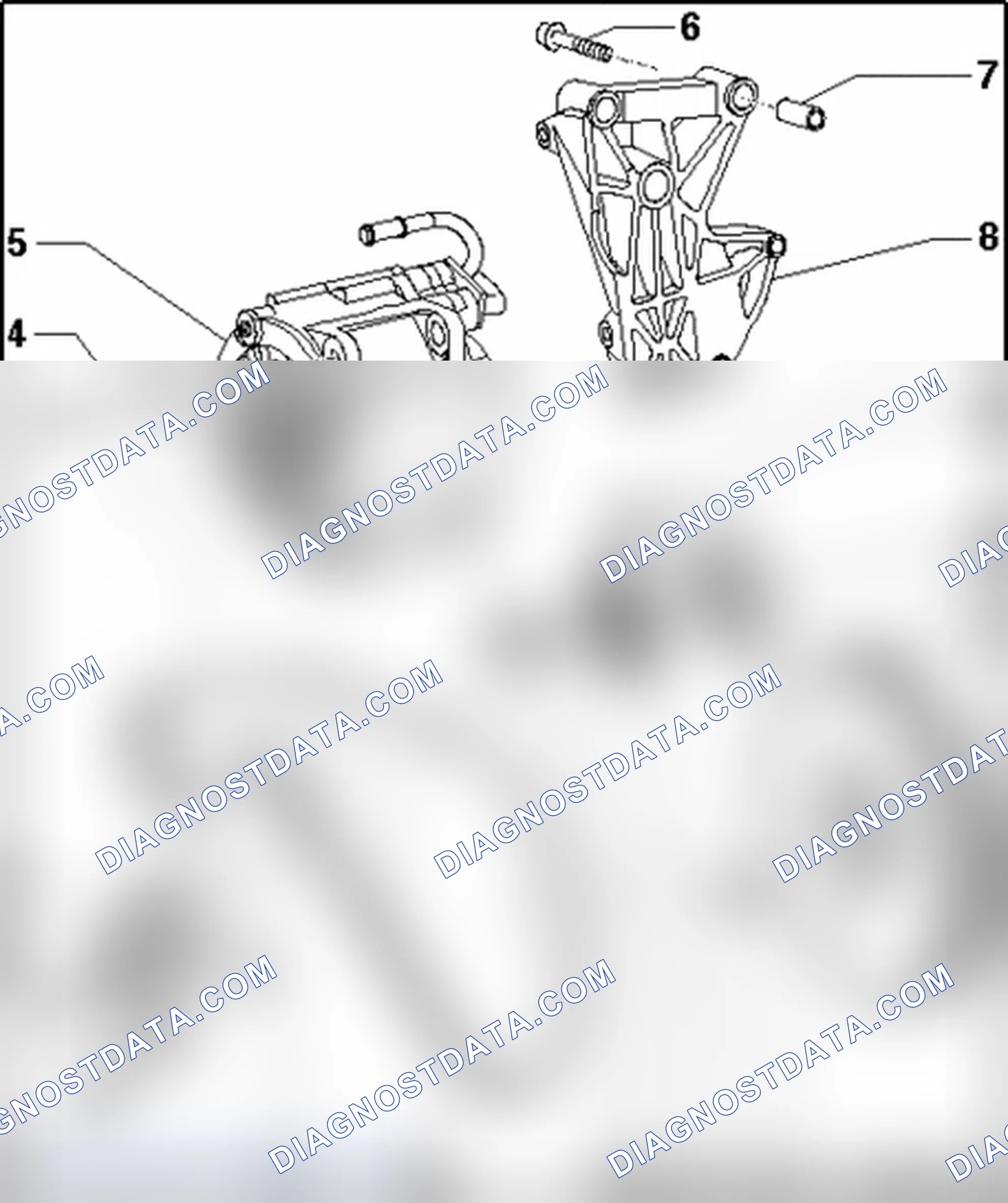 Scheme 249: Ribbed belt drive for generator, component overview