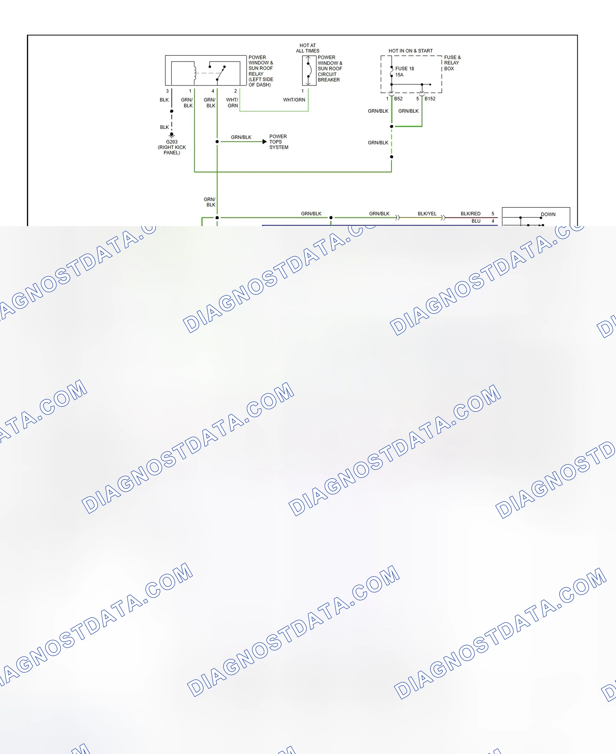 Scheme 8: Power Window System Wiring Diagram (Impreza - Sedan & Wagon)