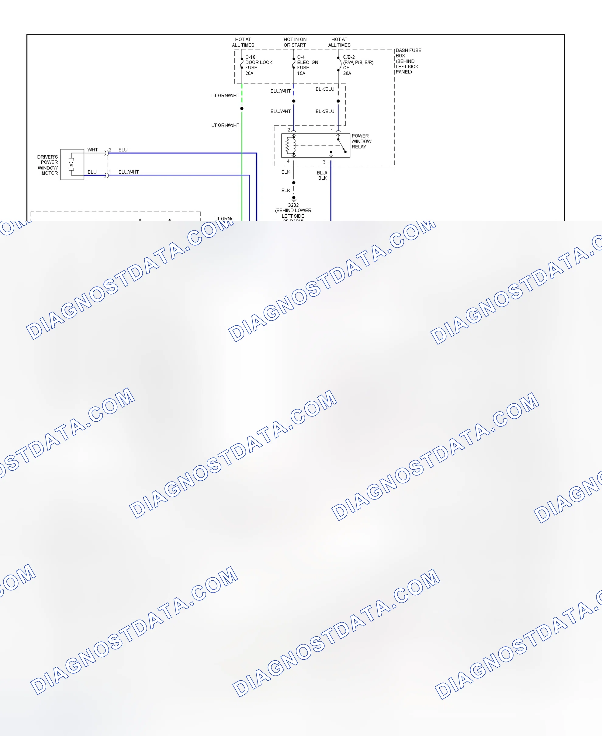 Scheme 2: Power Window System Wiring Diagram (Acura SLX)