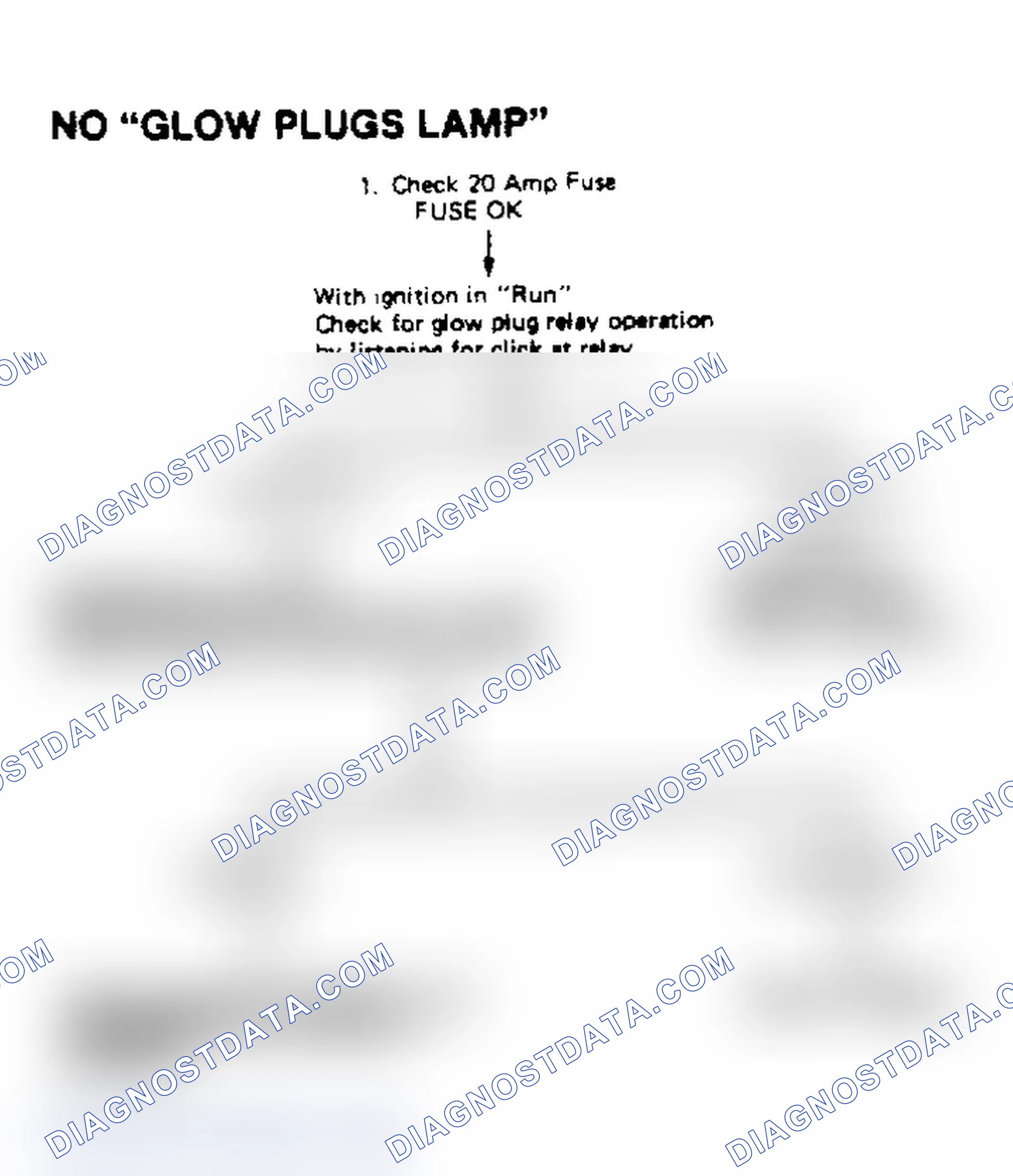 Scheme 29: No "Glow Plugs Lamp"
