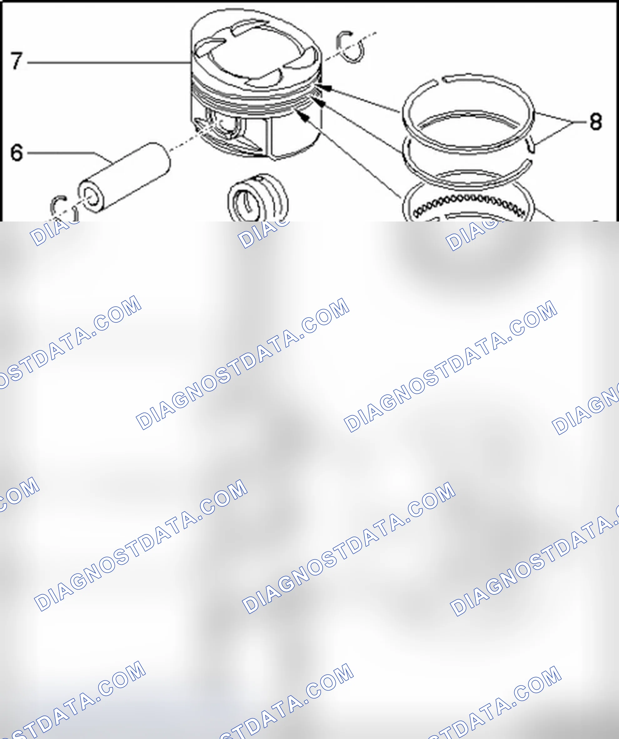 Scheme 233: Pistons and connecting rods, component overview